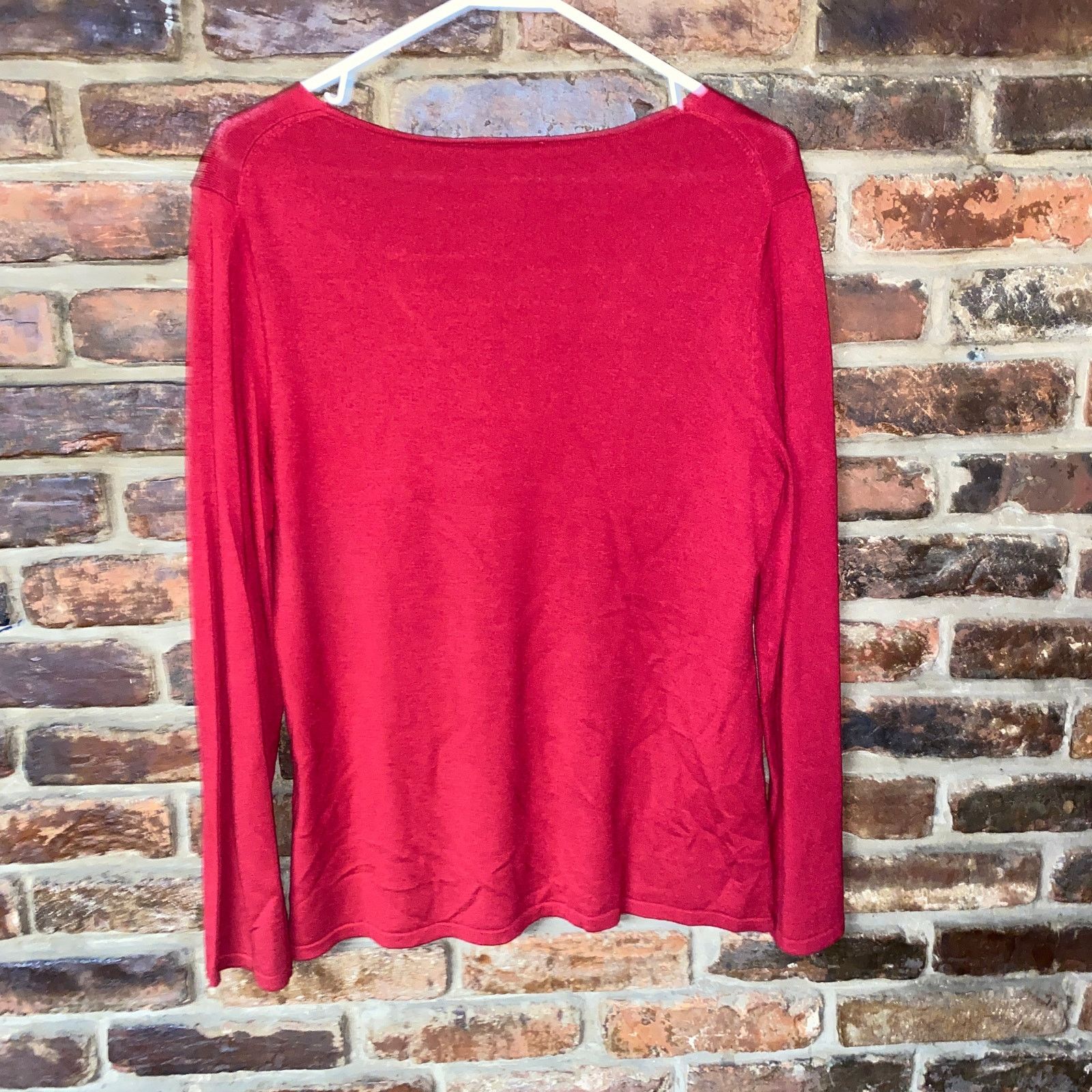 Other Talbots Red Knit V-Neck Pullover Sweater PL Petite Large Size L / US 10 / IT 46 - 6 Thumbnail