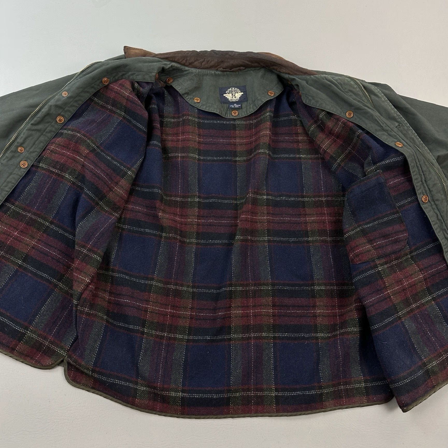 Dockers VINTAGE Dockers Levis Chore Jacket Mens XL Green Plaid Wool Lined Barn Coat Jacket Size US XL / EU 56 / 4 - 2 Thumbnail