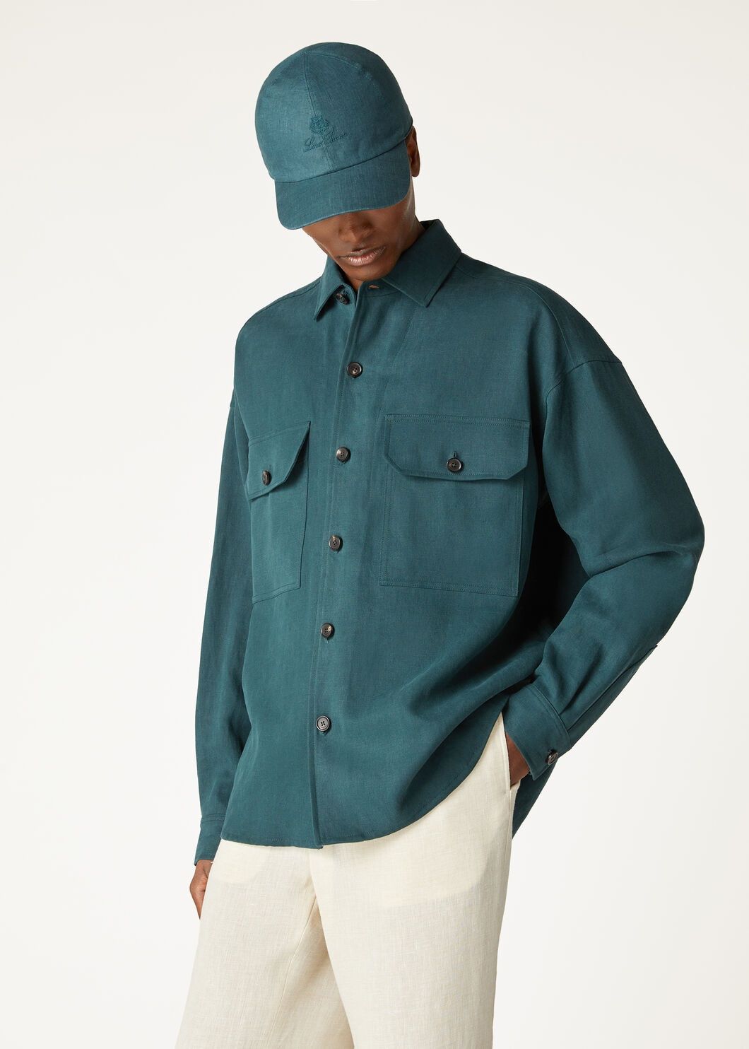 Loro Piana o1w1db10725 FAO7468 Vincenzo Overshirt in Mint Blue Size US S / EU 44-46 / 1 - 4 Thumbnail