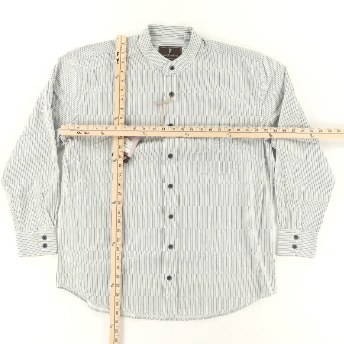 Vintage Celtic Ranch Grandfather Cotton Striped Long Sleeve Button Up Shirt Black/White Men's L Size US L / EU 52-54 / 3 - 3 Thumbnail