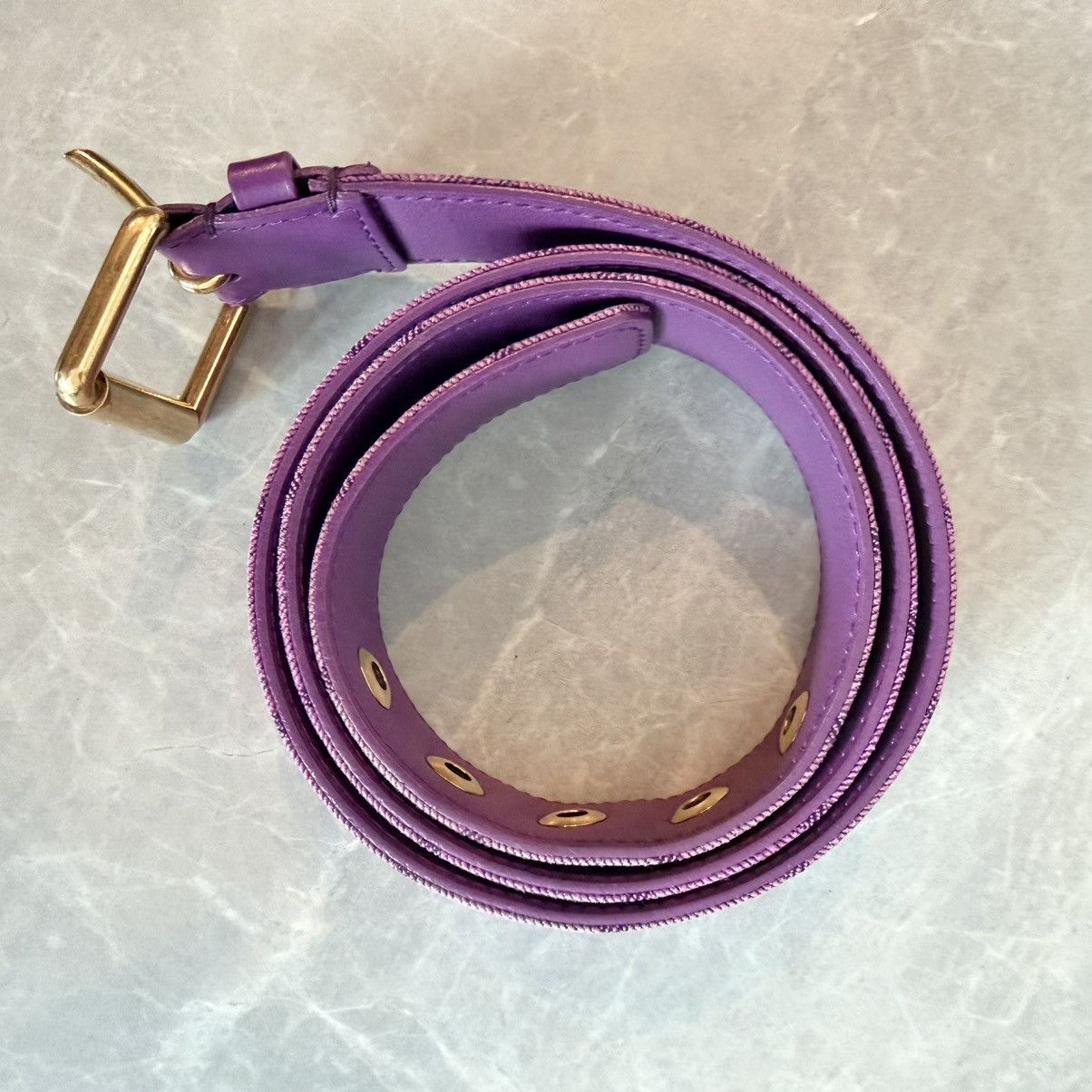 Louis Vuitton 2019 monogram denim 95cm belt purple Size ONE SIZE - 16 Thumbnail