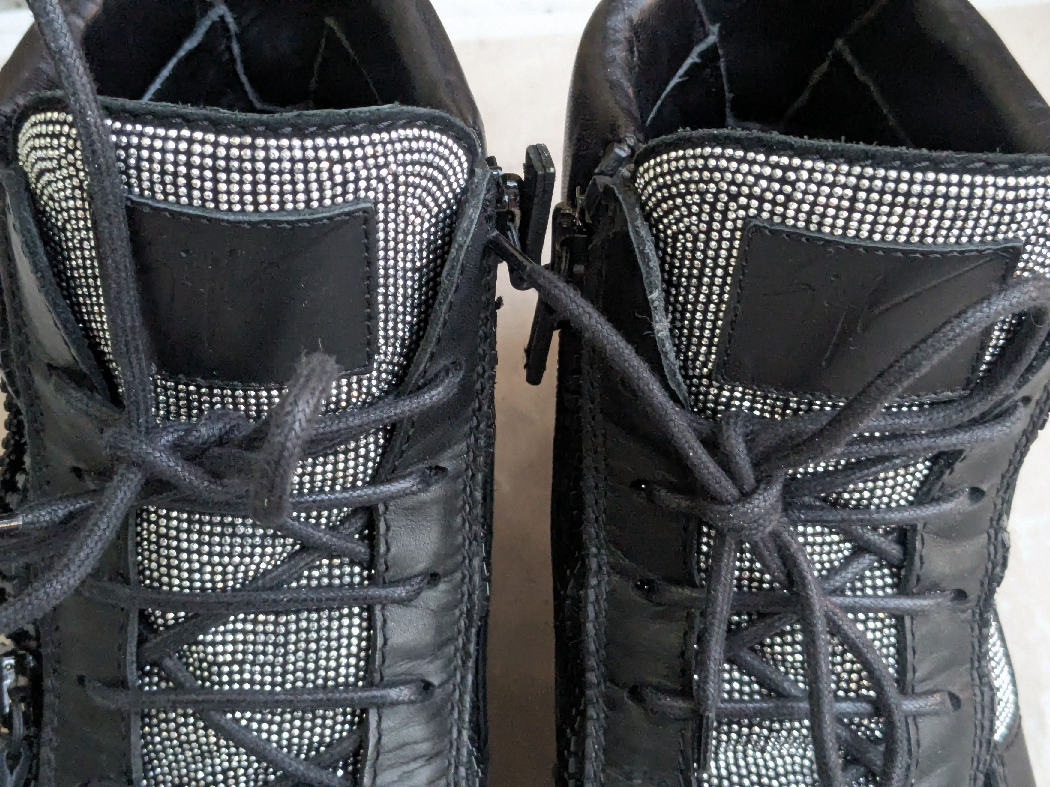 Giuseppe Zanotti Giuseppe Zanotti High Top Sneakers Black Silver 12 45 Size US 12 / EU 45 - 2 Thumbnail