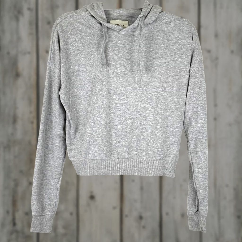 Cotton On Cotton On Cropped Basic Light Heather Gray Drawstring Hoodie Sweatshirt Small Womens Gray Sweatshirt Pullover Hoodie COTTON ON Size S / US 4 / IT 40 - 1 Thumbnail