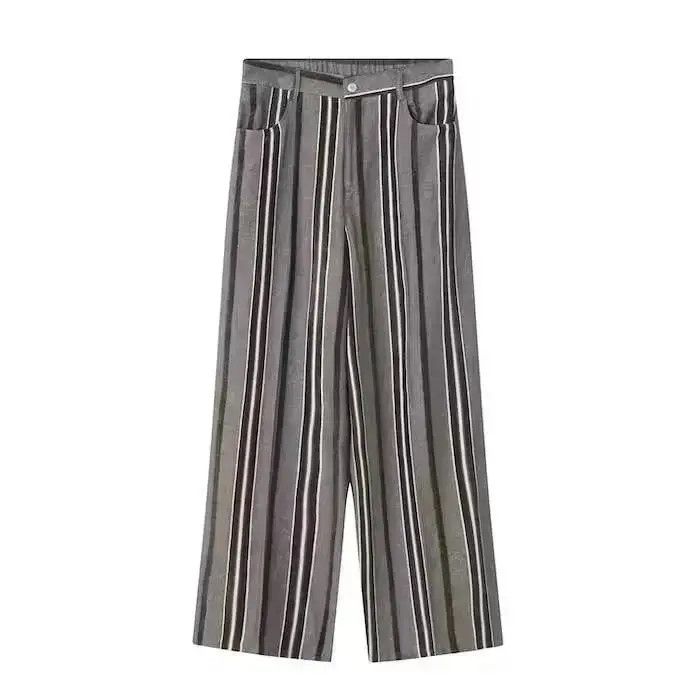 Japanese Brand Striped Loose Baggy Pants Size US 30 / EU 46 - 2 Thumbnail