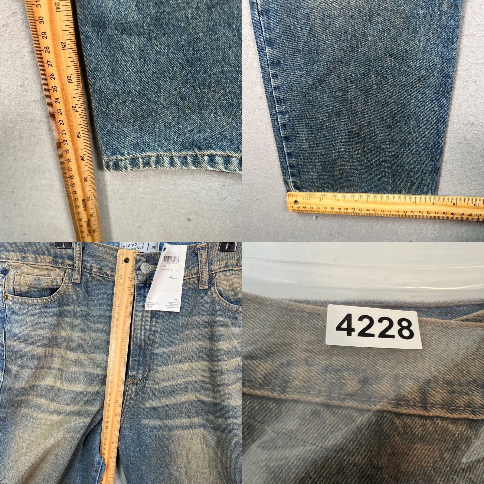 Vintage Nina Womens 38 Jeans Denim Blue High-Waisted Straight Leg 32 in Inseam 30 In 5-Pocket Style New with Tags Size 26" / US 2 / IT 38 - 8 Thumbnail