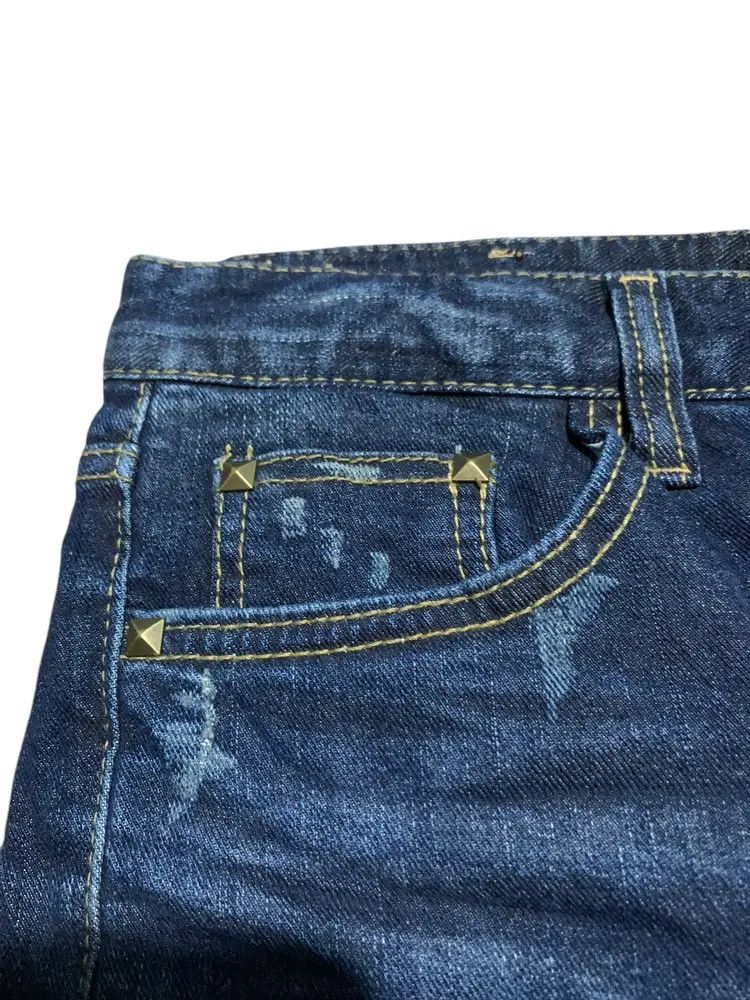 Hysteric Glamour 2000s Glamorous hybrid studded denim hot pants mini skirt Size 30" / US 8 / IT 44 - 4 Thumbnail