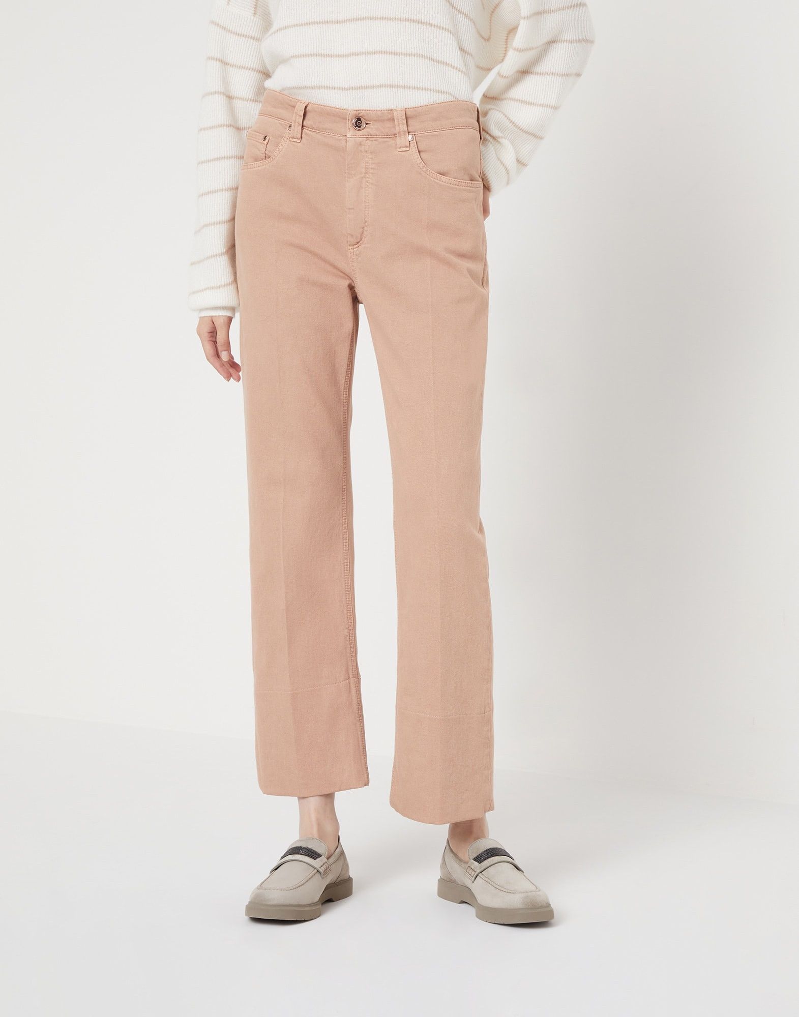 Brunello Cucinelli o1w1db10825 Woman Dyed Pants in Dark Orange Size 26" / US 2 / IT 38 - 1 Thumbnail
