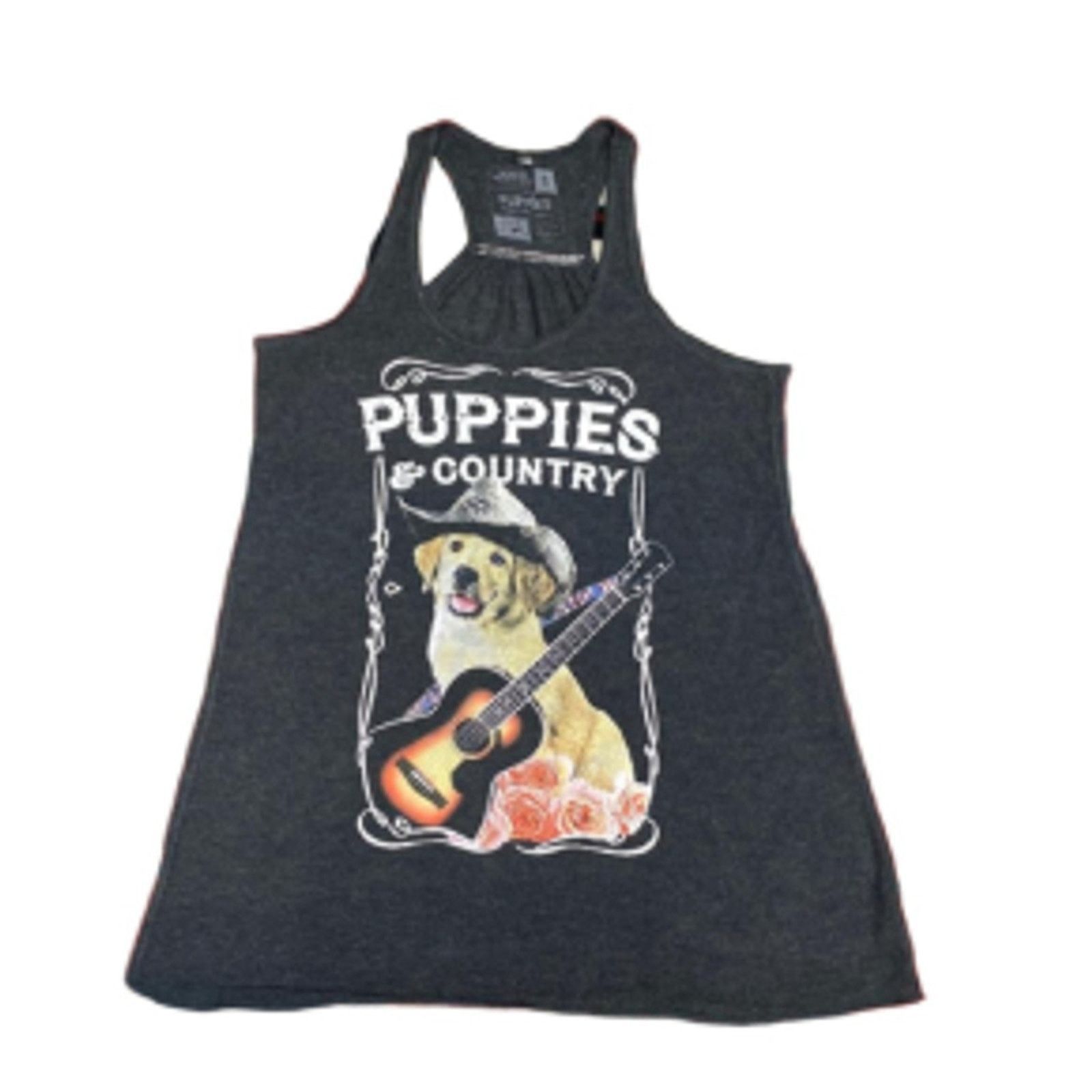 Other Country Music Dog Graphic Tank Top Puppies Make Me Happy S Size S / US 4 / IT 40 - 2 Thumbnail