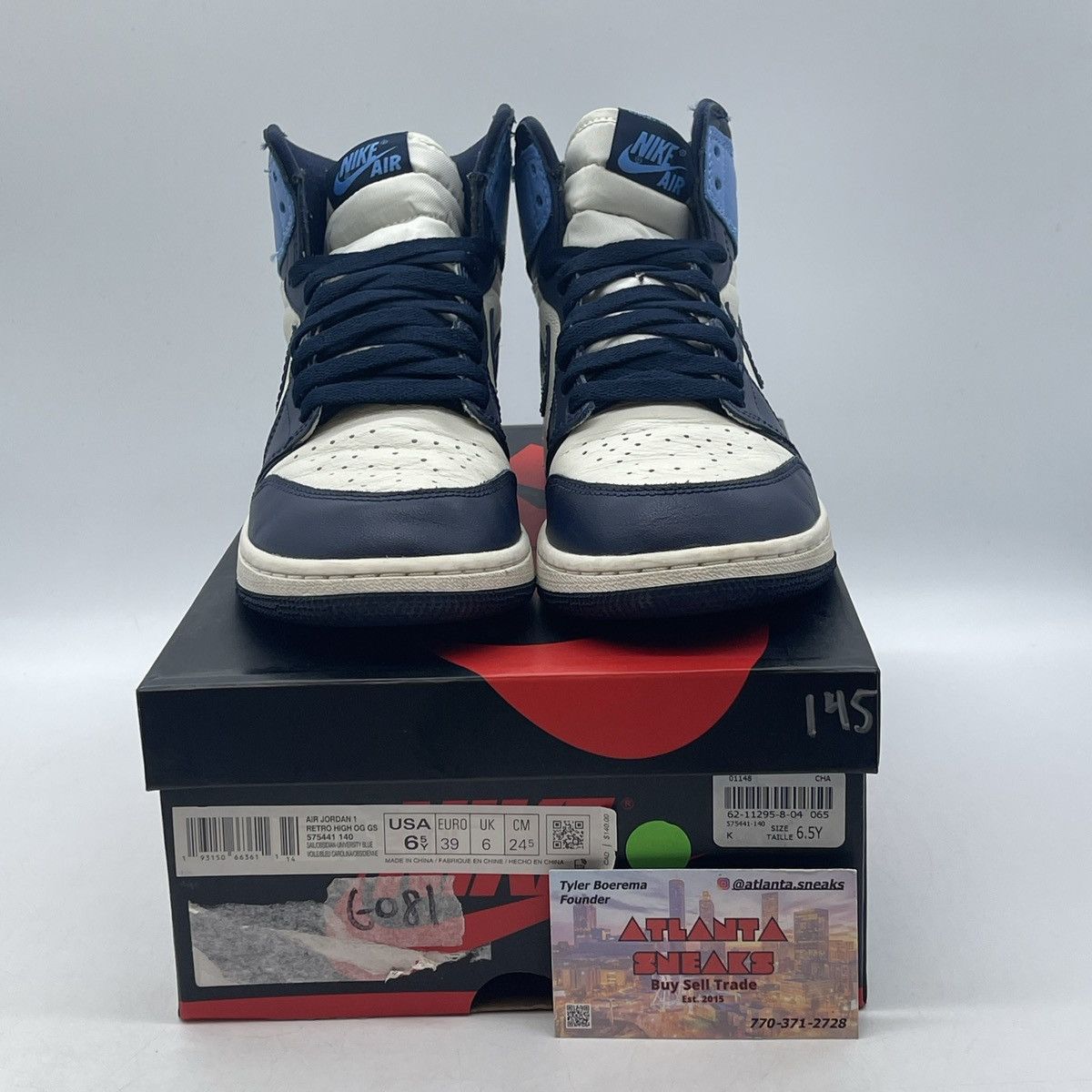 Jordan Brand Air Jordan 1 high obsidian Size US 6.5 / EU 39-40 - 2 Thumbnail