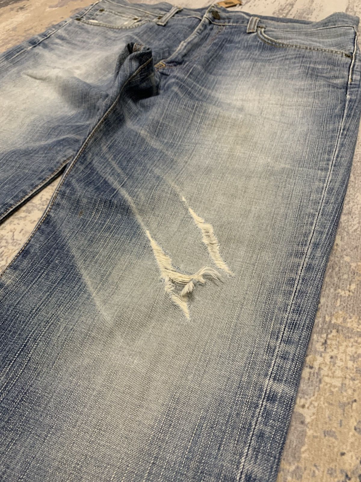 Edwin Vintage Edwin Distressed Baggy Jeans W37x29.5 Size US 37 - 4 Thumbnail