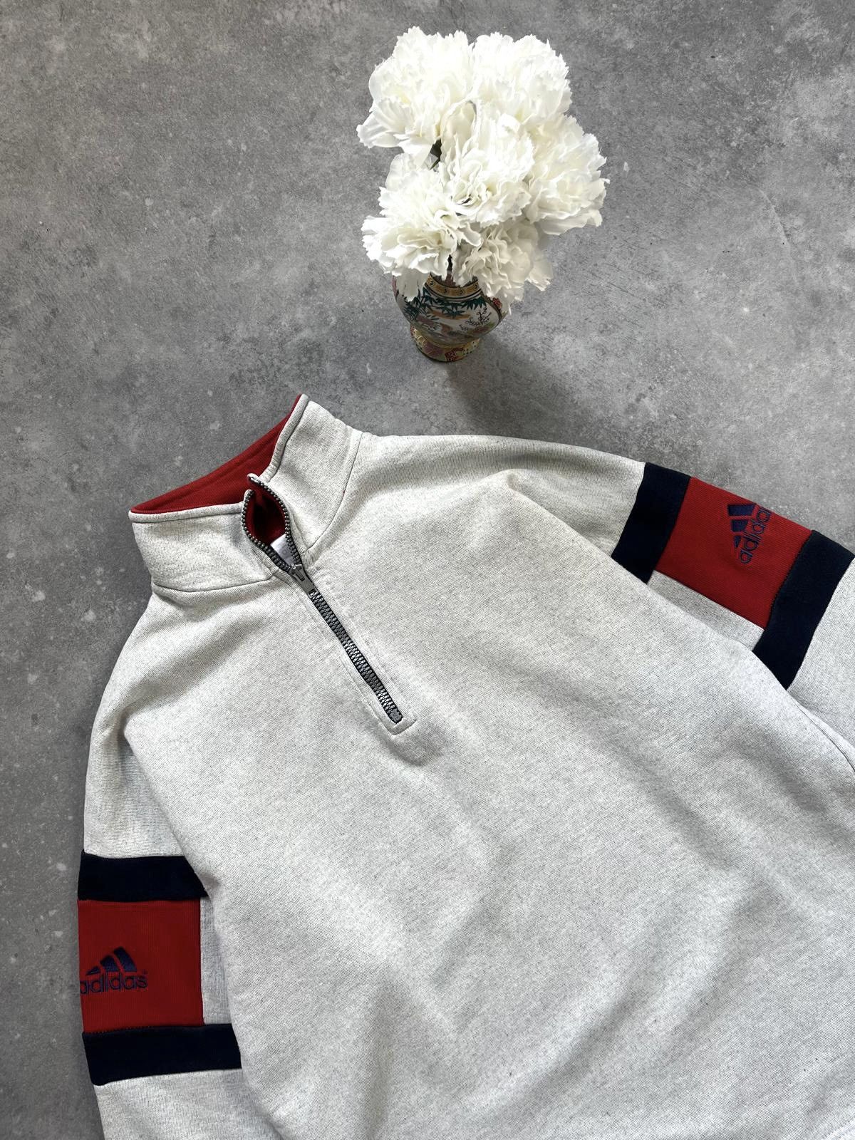 Adidas × Vintage 90s Adidas Half Zip Sweatshirt Retro Vintage Archive 00s Size US L / EU 52-54 / 3 - 5 Thumbnail