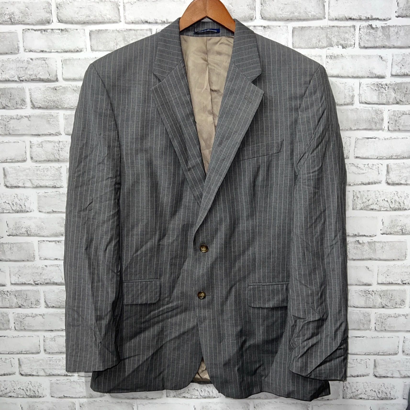 Ralph Lauren Lauren Ralph Lauren Gray Striped Wool Cashmere Blend Sport Coat Mens Size 44L Size US S / EU 44-46 / 1 - 2 Thumbnail