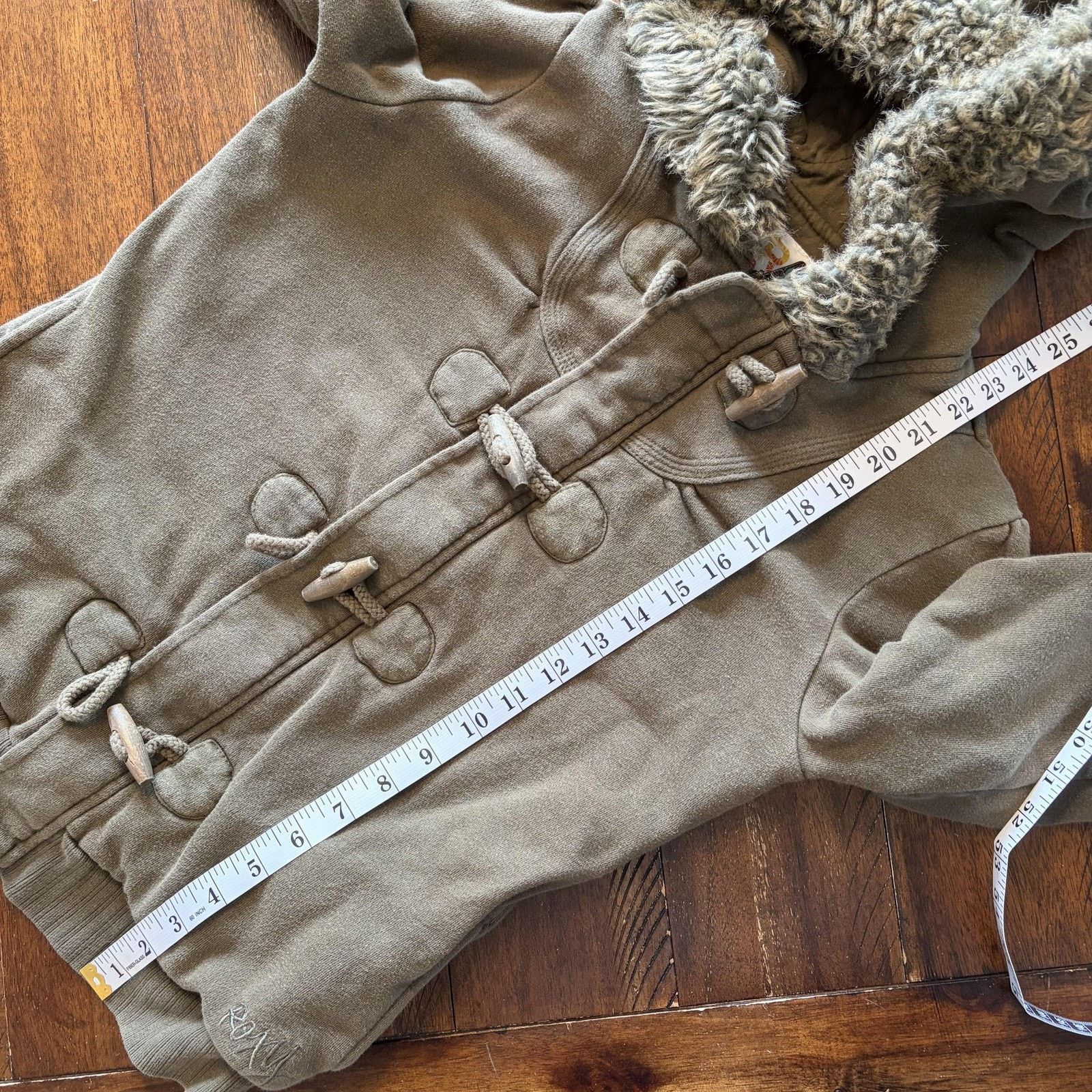 Vintage Roxy Jacket Womens Small Brown Faux Fur Hooded Toggle Size S / US 4 / IT 40 - 12 Thumbnail