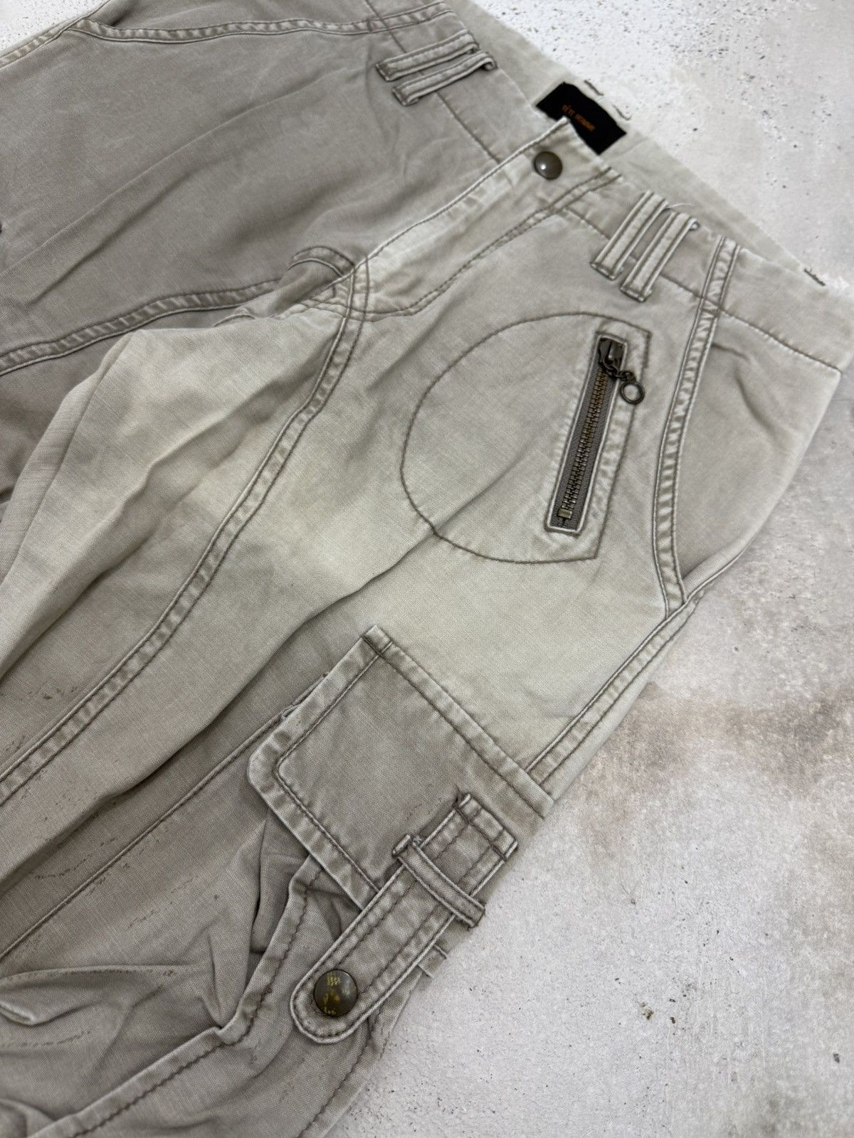 Issey Miyake × Tete Homme Tete Homme Japan Two Tones Faded Bondage Cargo Flared Pants Size US 30 / EU 46 - 9 Thumbnail