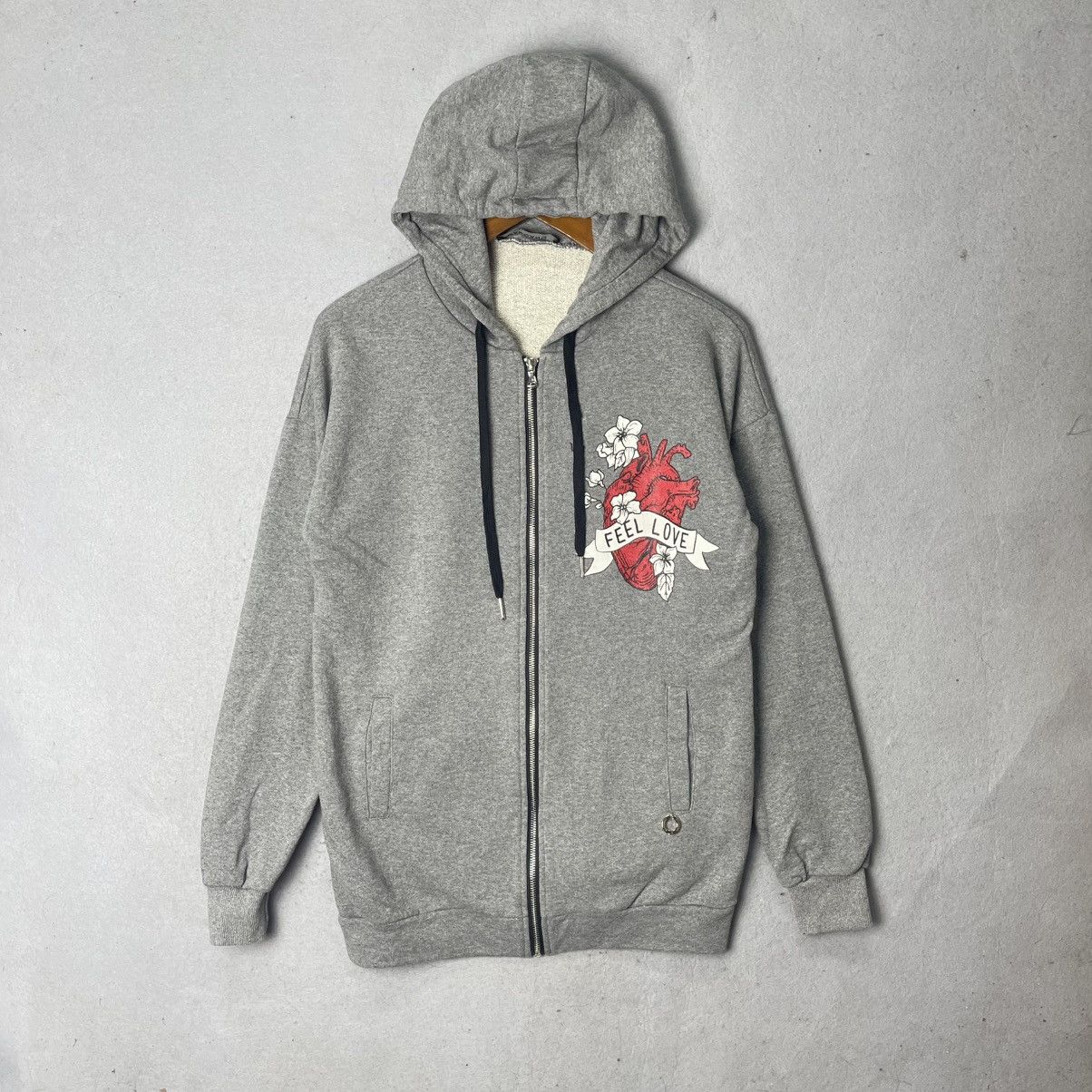 Japanese Brand Mangano “Feel Love” Zip Hoodie Size US M / EU 48-50 / 2 - 1 Thumbnail