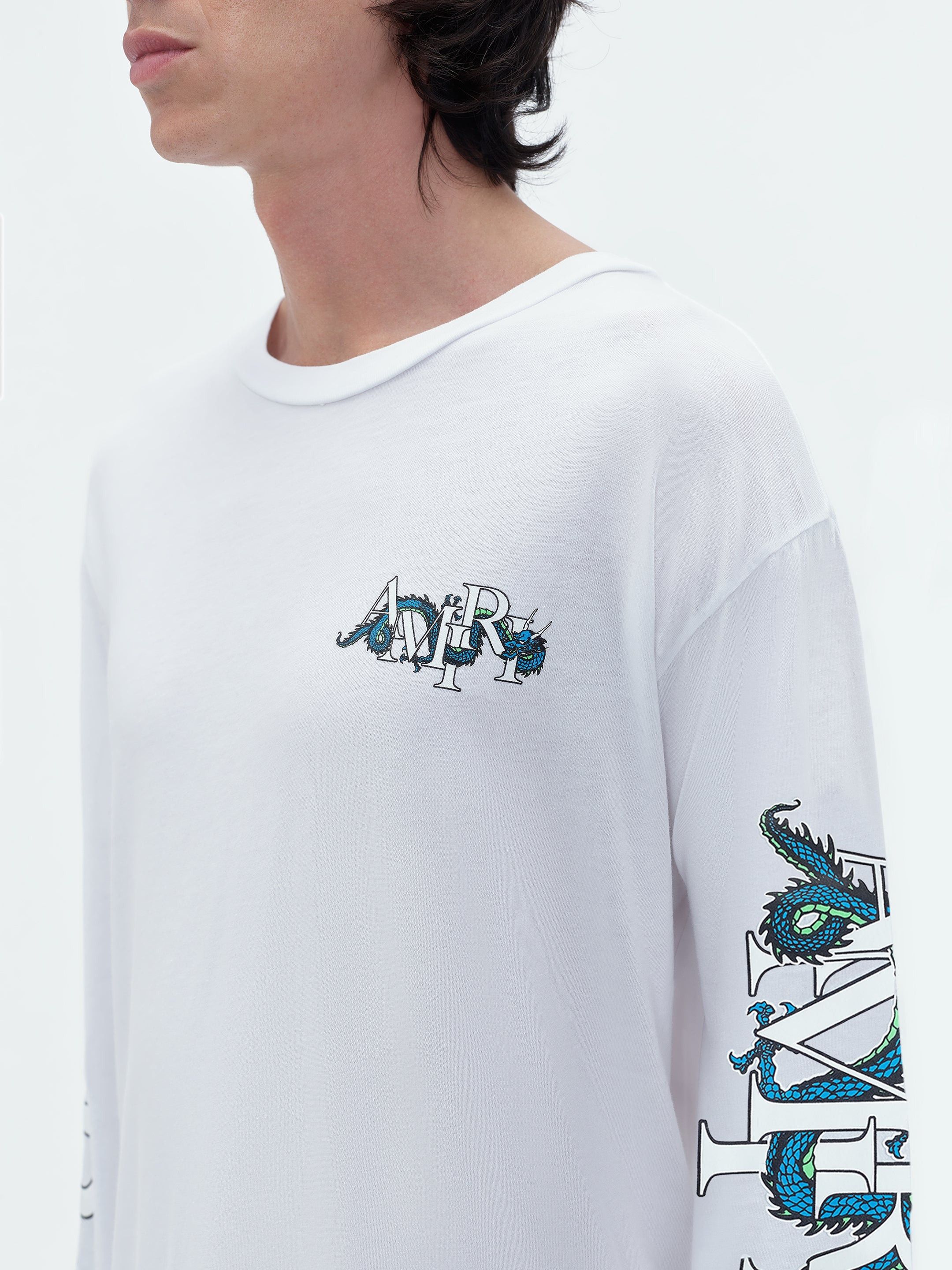 Amiri o1w1db10125 Long Sleeve T-Shirt in White Size US XL / EU 56 / 4 - 8 Thumbnail