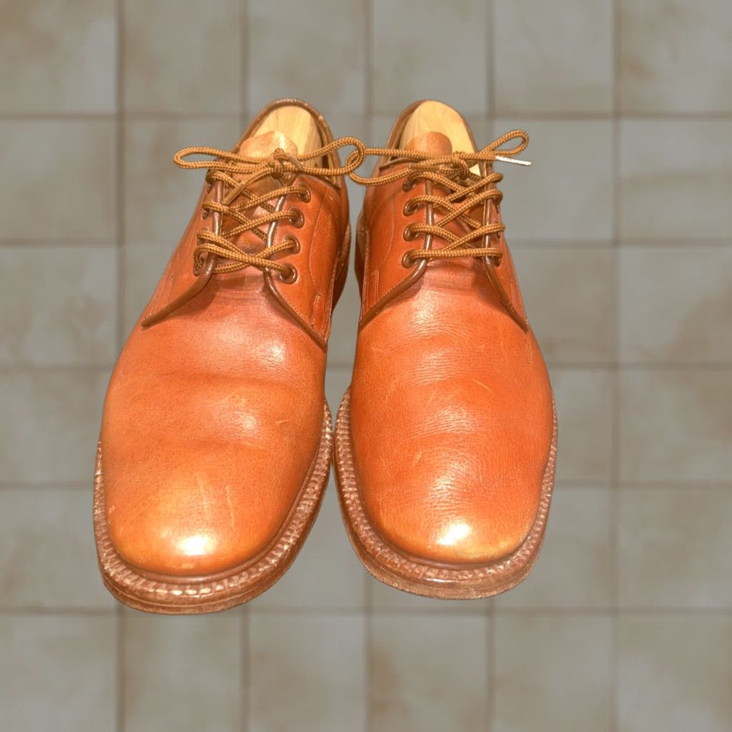 Tricker's VINTAGE Trickers Derby Shoes Men's Size 9 Tan Brown Leather Woodstock Handmade England Designer Size US 9 / EU 42 - 1 Thumbnail