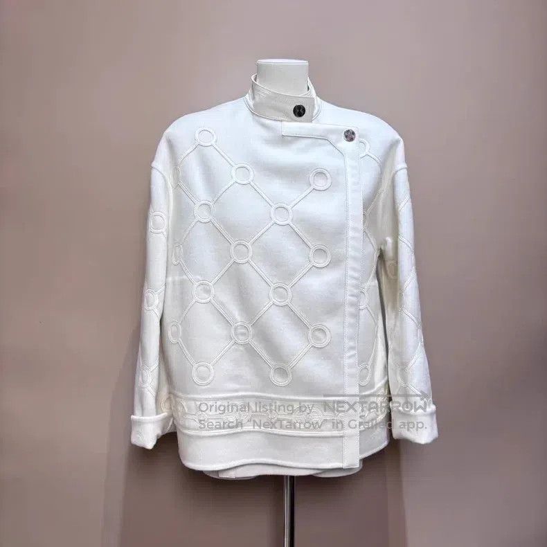 Hermes Hermes Milkshake White Cashmere Leather Jacket Size XXS / US 00 / IT 34 - 1 Thumbnail
