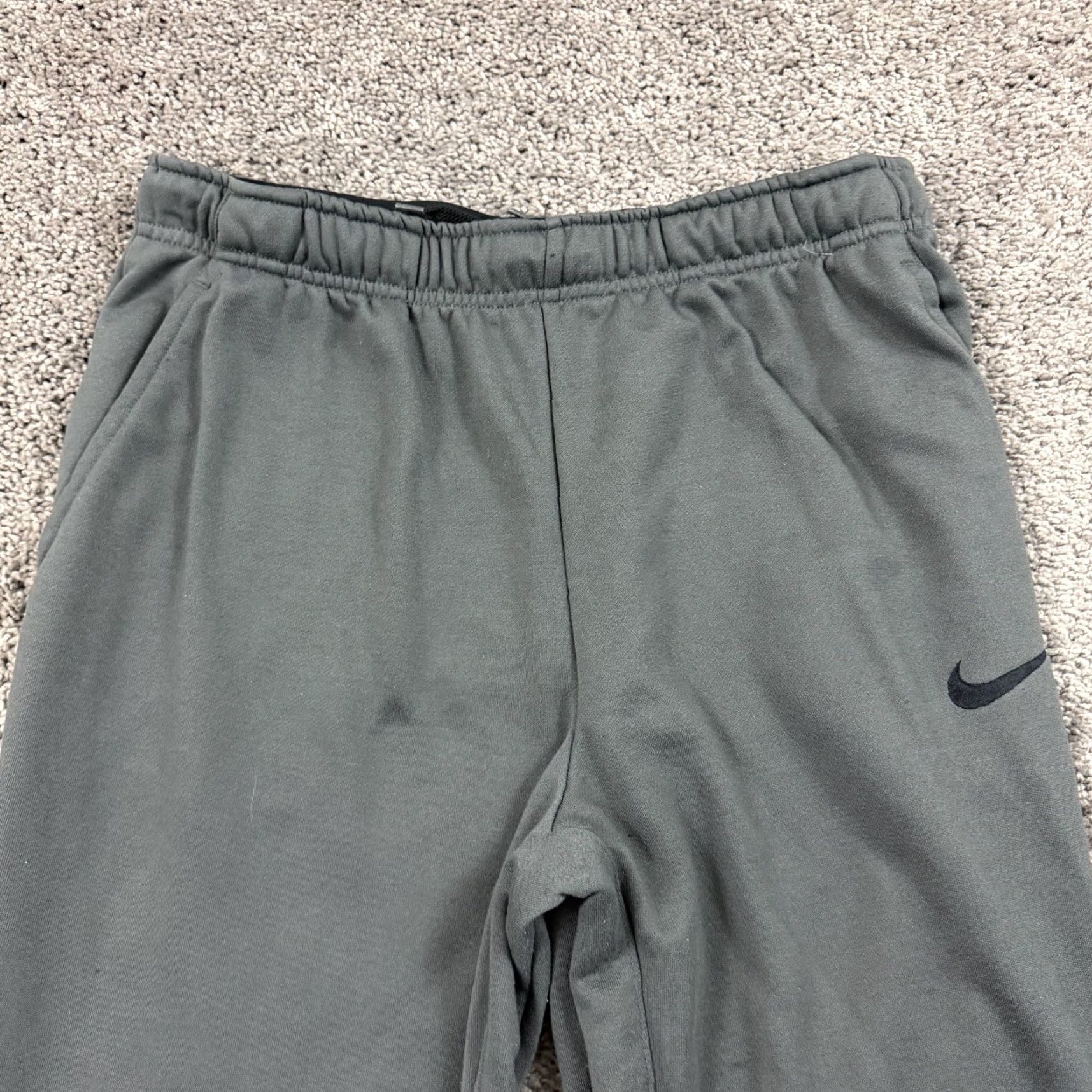 Nike Nike Sweatpants Mens L Gray Dri-Fit Fleece Pockets Drawstring Breathable Gym Tapered Inseam 29" Regular Fit Pants Sports Size US 32 / EU 48 - 2 Thumbnail
