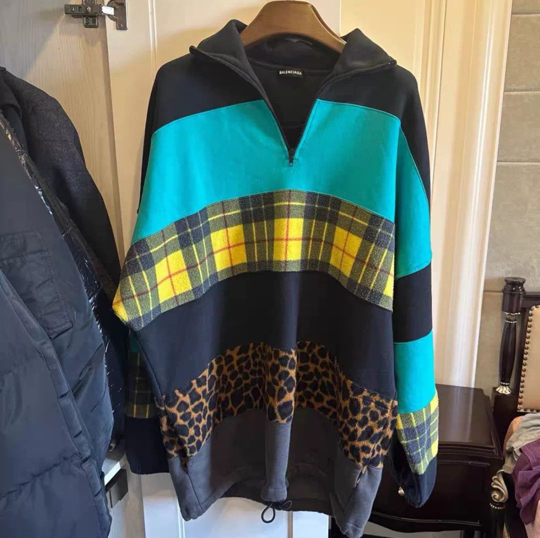Balenciaga Balenciaga 18FW Color-Blocked Half-Zip Sweatshirt Size US XS / EU 42 / 0 - 1 Preview