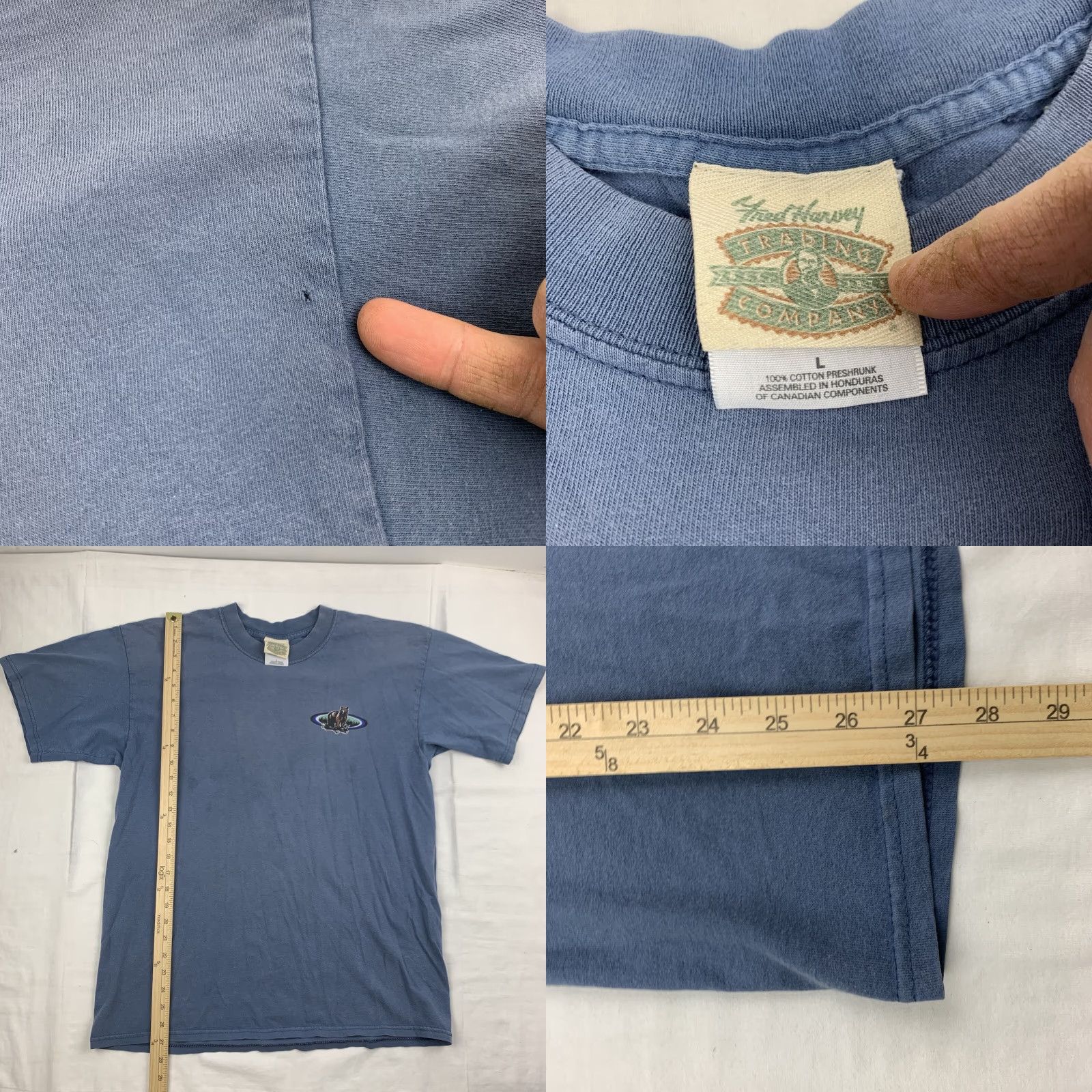 Gildan Vintage Yellowstone Park Shirt Adult Large Blue Nature Wildlife Animal Y2K USA Size US L / EU 52-54 / 3 - 8 Thumbnail