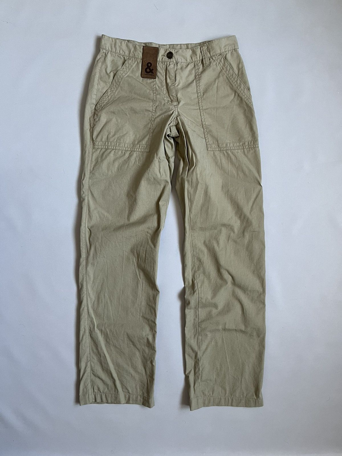 Dolce & Gabbana Dolce & Gabbana Women Beige Buckle Back Pocket Pants Size 28" / US 6 / IT 42 - 1 Thumbnail