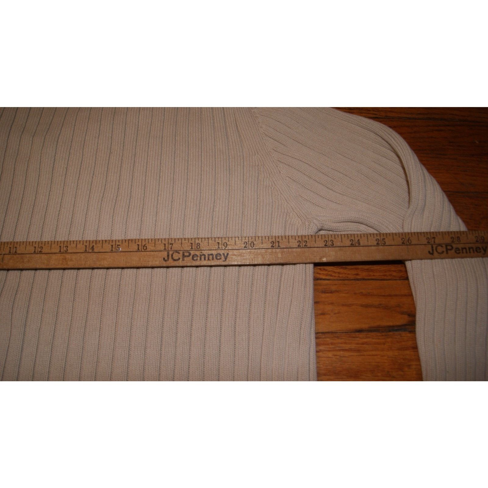 Structure Structure Mens VTG 90 Light Tan Ribbed Knit VNeck Sweater XL Size US XL / EU 56 / 4 - 6 Thumbnail
