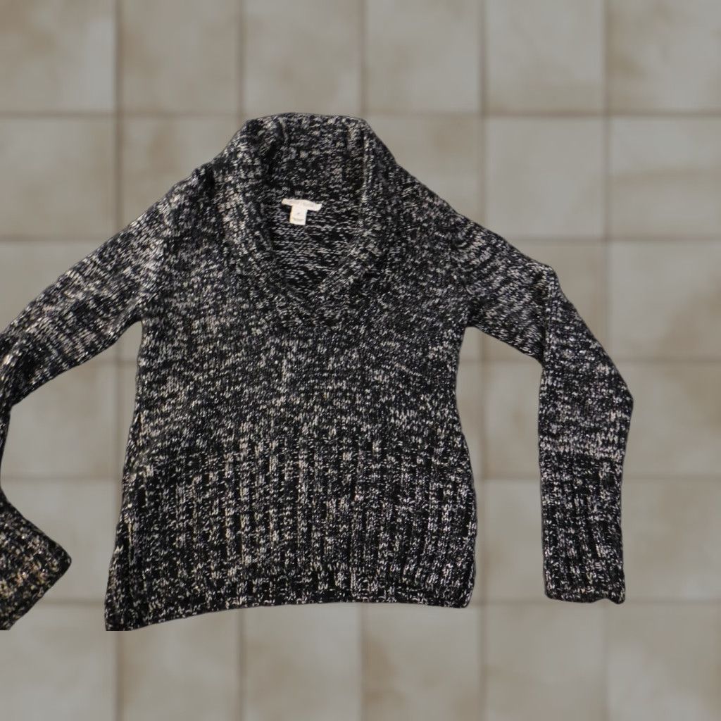 White House Black Market White House Black Market Sweater M Womens Pullover Knit Cowl Neck Black Acrylic Rib Knit Casual Size M / US 6-8 / IT 42-44 - 1 Thumbnail
