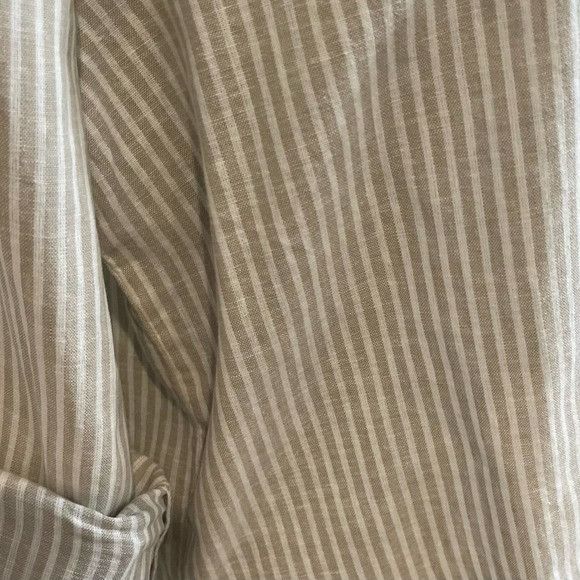 Forever 21 Forever 21 Linen Blend Striped Button Down Shirt Large Size L / US 10 / IT 46 - 4 Thumbnail