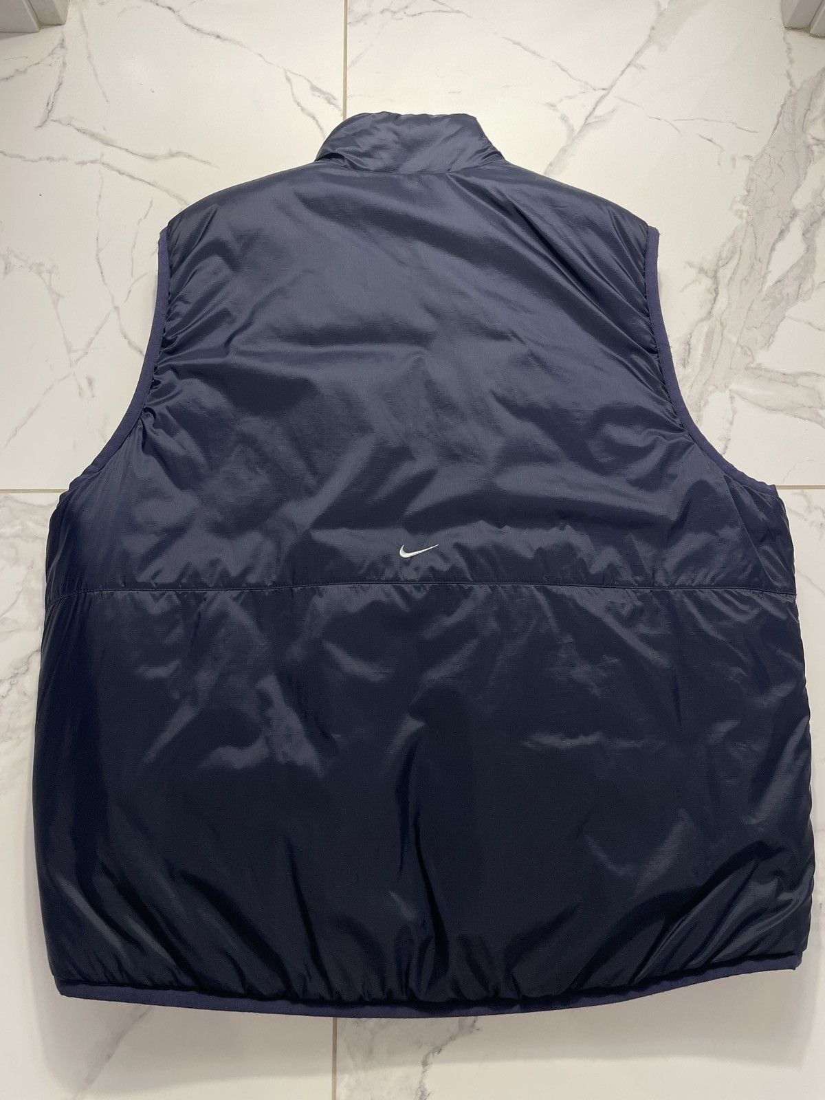 Nike Vintage Nike 90’s Nylon Vest Two-Sided Silver Navy Blue Size US XL / EU 56 / 4 - 9 Thumbnail