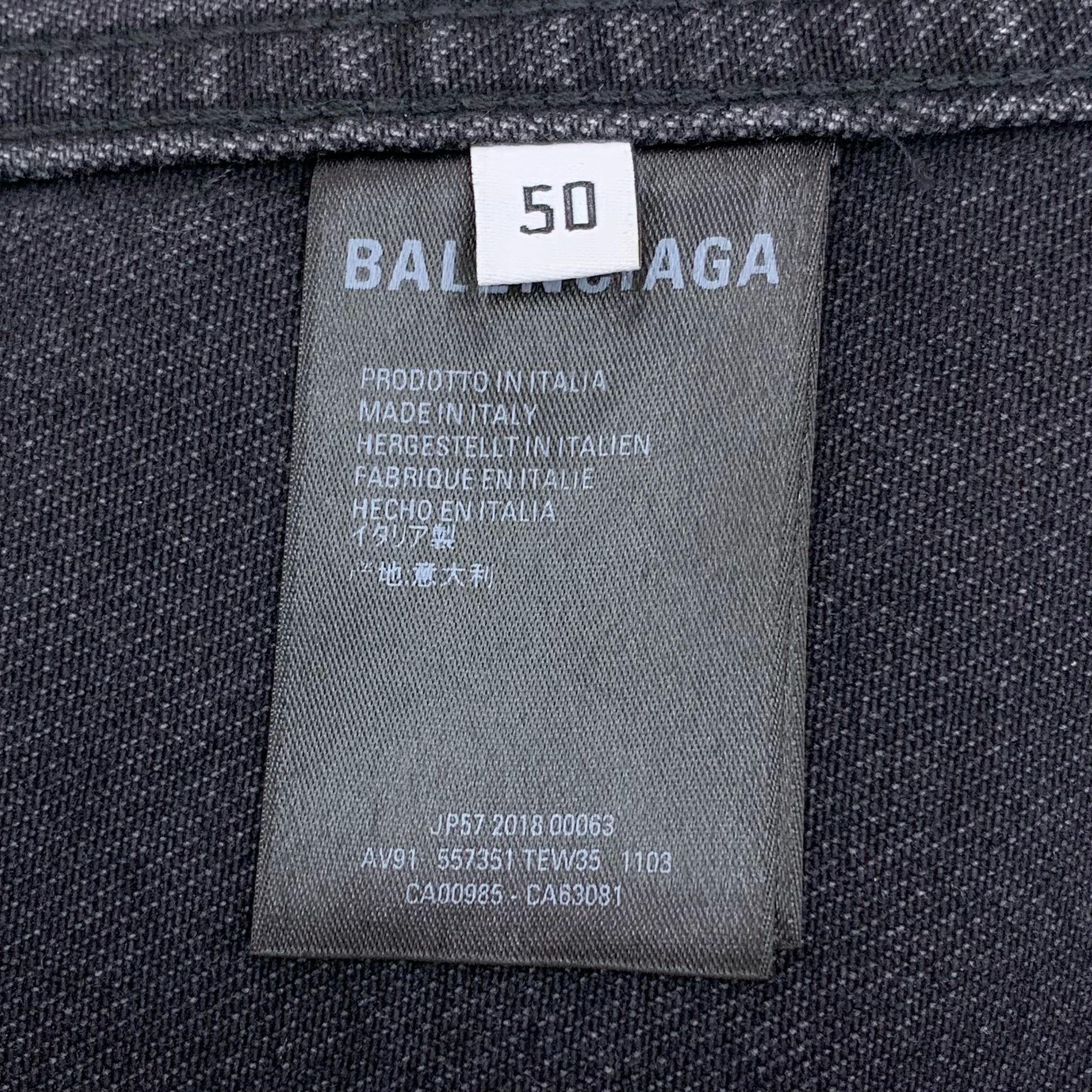 Balenciaga Balenciaga Black Cotton-Blend Denim Jacket Single-Breasted L Size US L / EU 52-54 / 3 - 7 Thumbnail