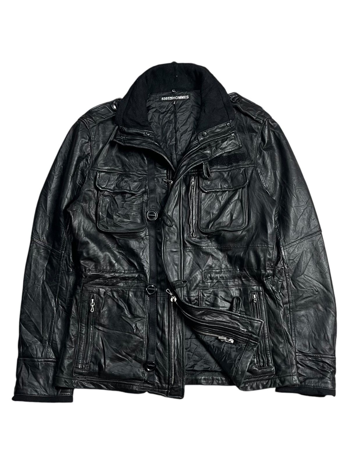 5351 POUR LES HOMMES 5351 Pourless Hommes - Riri Zips Leather Jacket Size US M / EU 48-50 / 2 - 3 Thumbnail