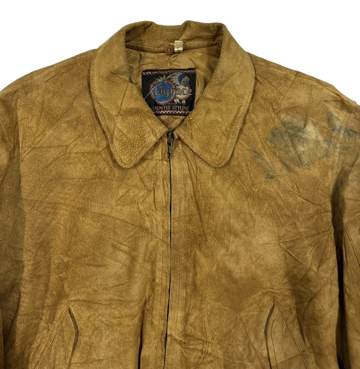 Kadoya × Vintage Vtg🔥Dgrace Unlimited Bomber Leather Jacket Size US L / EU 52-54 / 3 - 4 Thumbnail