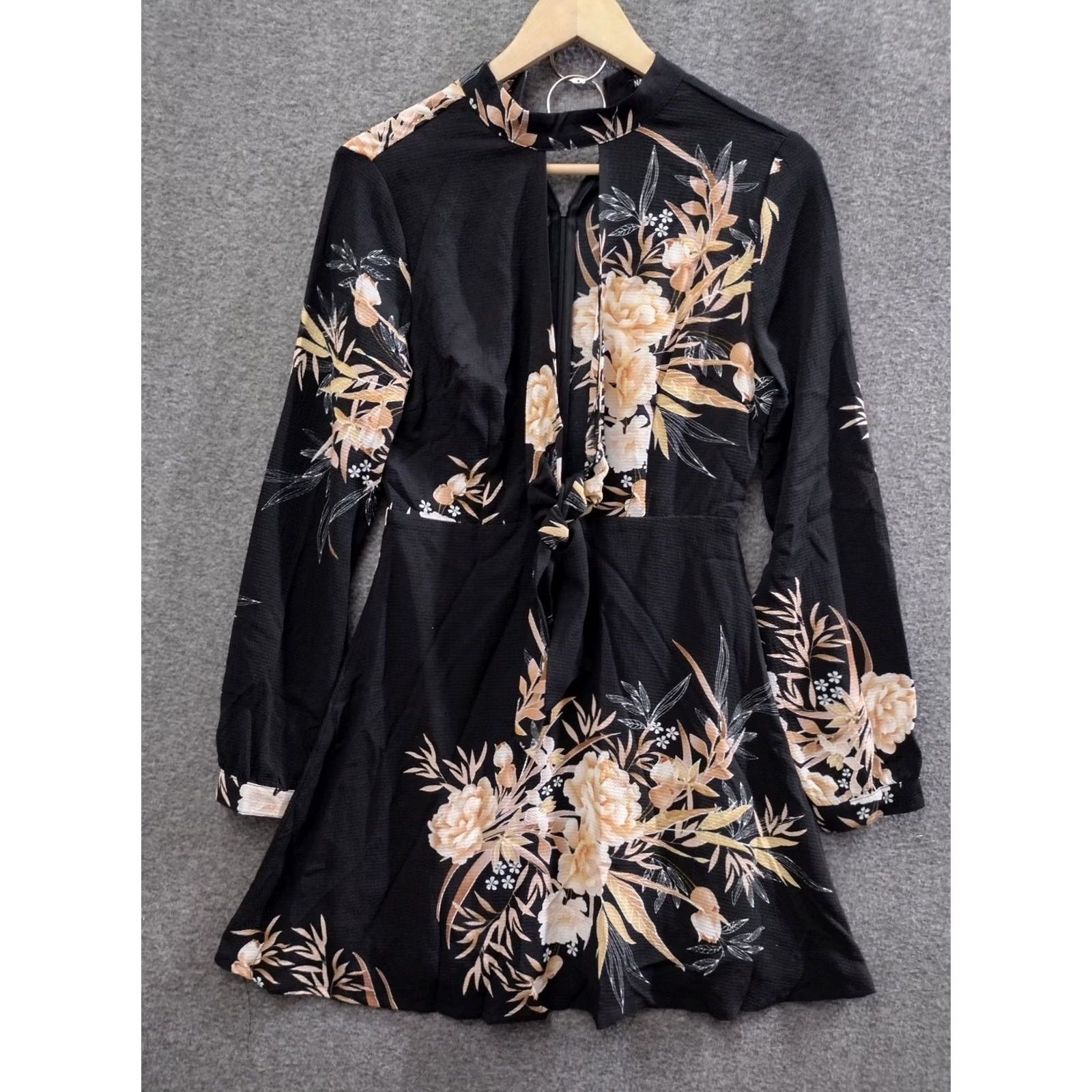 Nasty Gal Nasty Gal Floral Dress Midi Long Sleeve Mock Neck Size 2 Size XS / US 0-2 / IT 36-38 - 2 Thumbnail