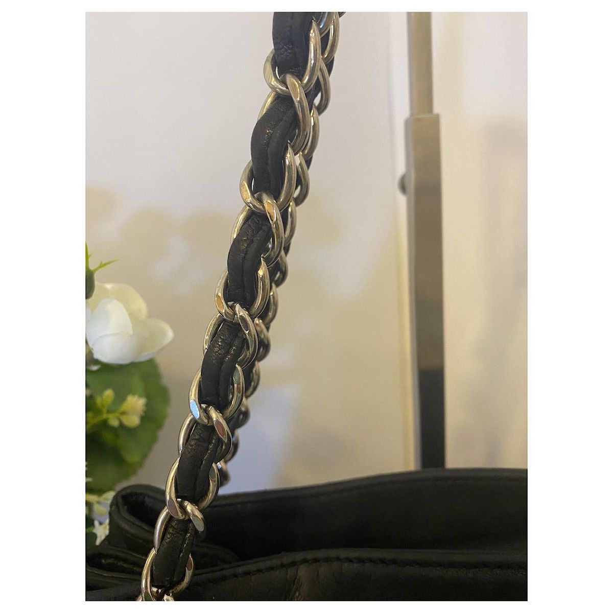 Chanel Chanel Small Black Soft Lambskin Leather Pearl Bag Size ONE SIZE - 11 Thumbnail