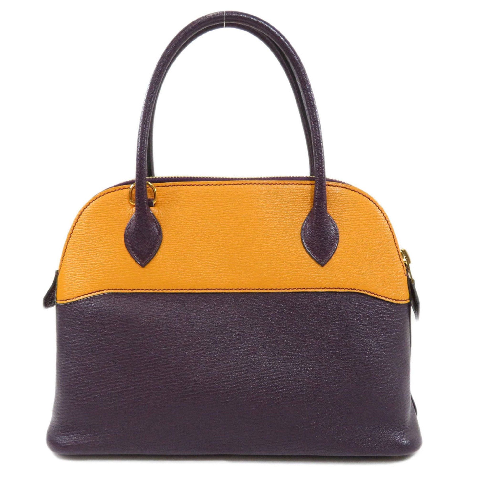 image of Hermes Bolide 27 Leisin Mutard Handbag Chevre Women's in Black