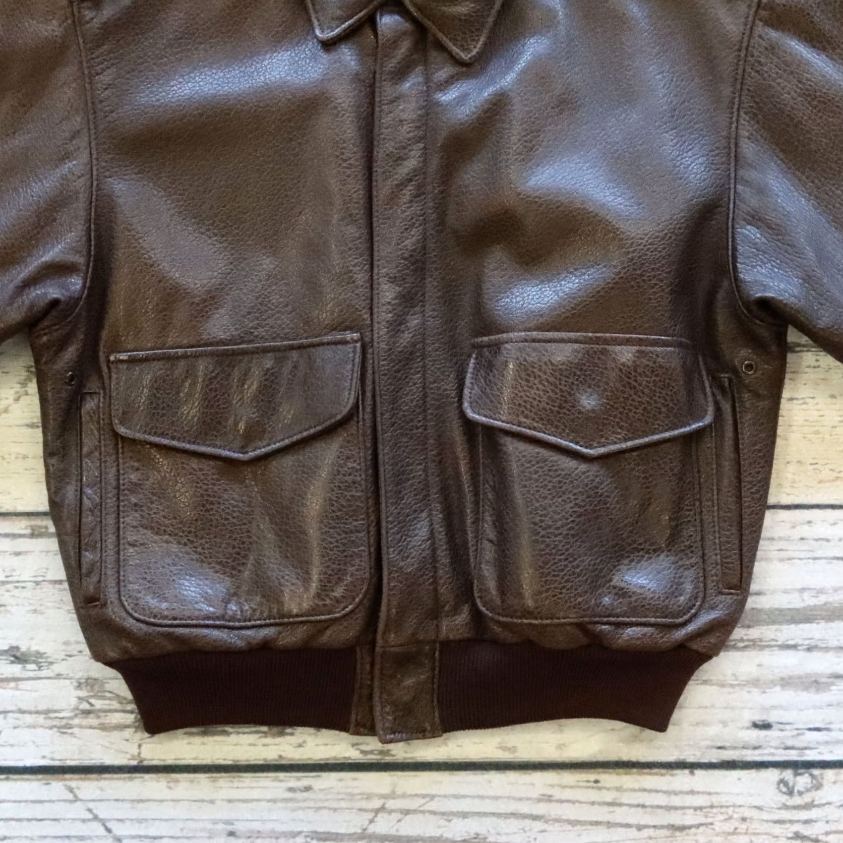 Vintage Vintage East West Leather Jacket Men 38 Brown Biker San Francisco USA Size US XXS / EU 40 - 3 Thumbnail