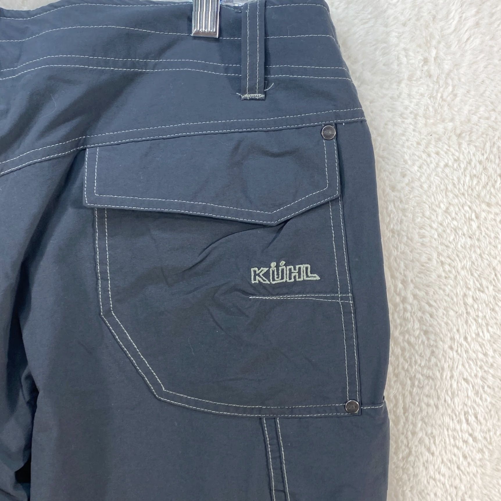 Vintage Kuhl Mens 38x30 Gray Pants Outdoors Hiking Pockets Lightweight Nylon Spandex Size US 38 / EU 54 - 2 Thumbnail