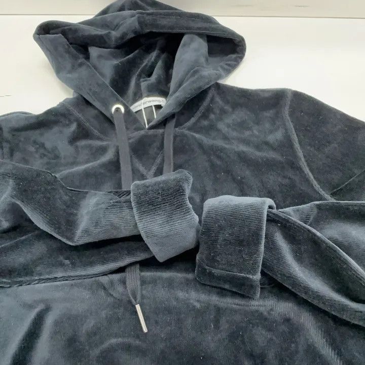 Alexander Wang Alexander Wang Black Cropped Hoodie for Women - Size S / US 4 / IT 40 - 7 Thumbnail