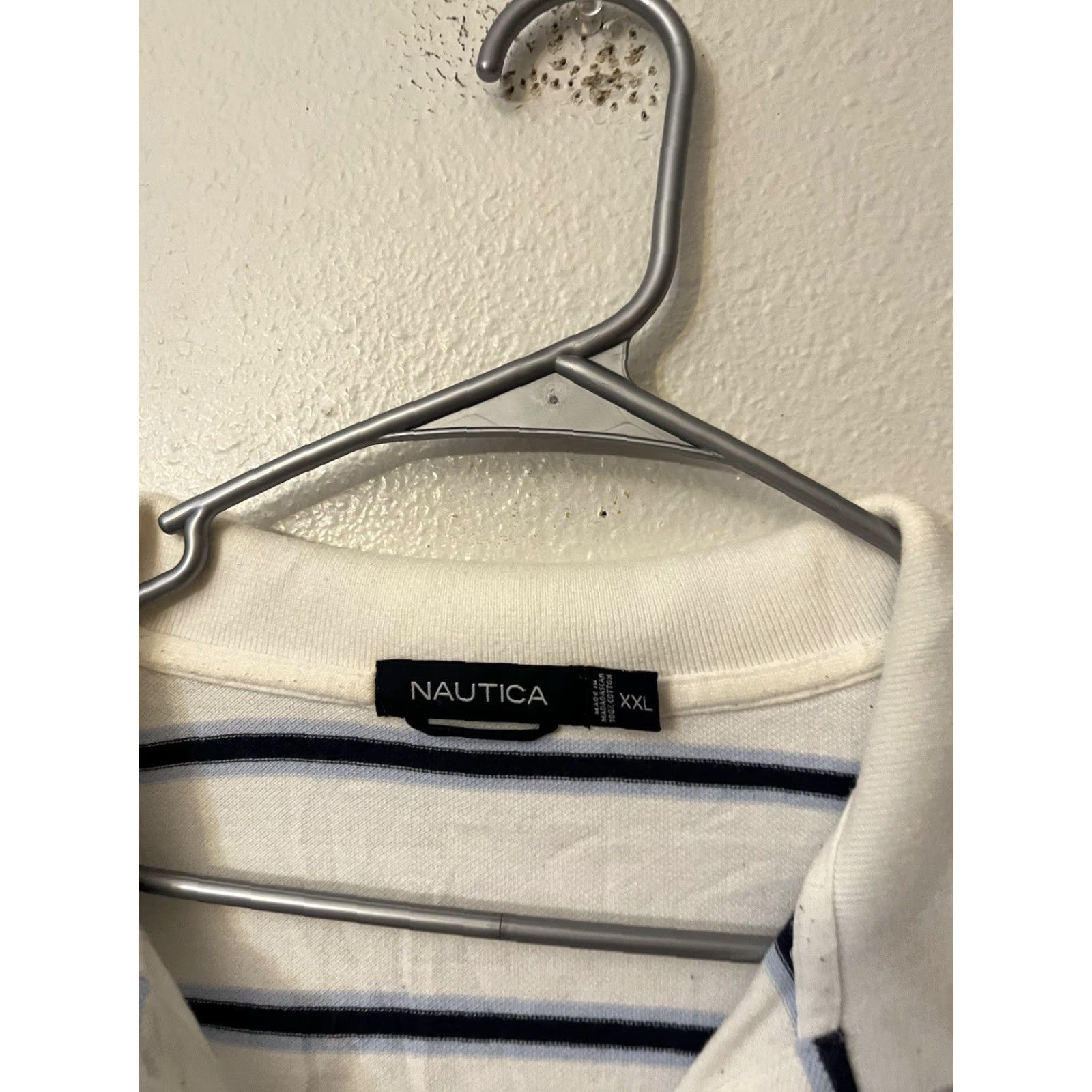 Nautica Nautica Polo Shirt Short Sleeve Mens XXL Blue White Striped Cotton Logo 2XL Regular Classic Golf Boating Shirt Polo Mens Size US XXL / EU 58 / 5 - 2 Thumbnail