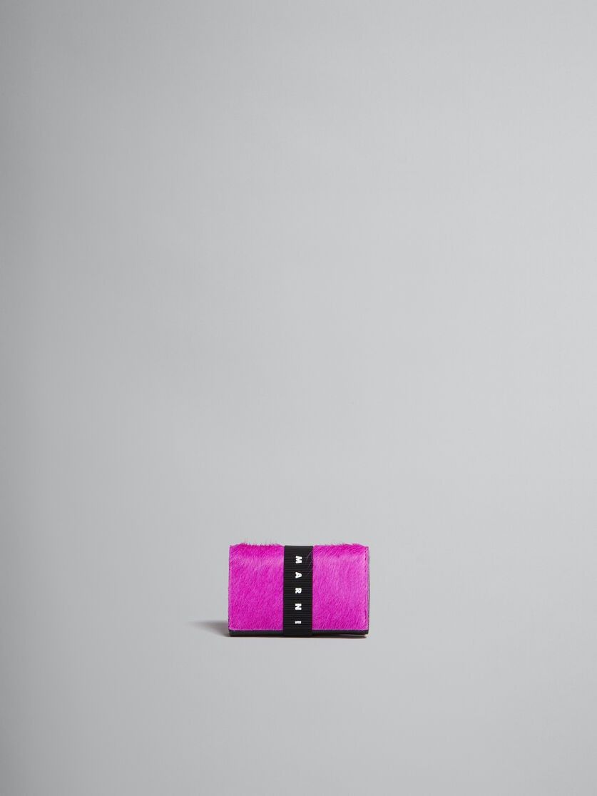 Marni o1f1d3z0525 Size: OS / Long Hair Calfskin Trifold Wallet Size ONE SIZE - 1 Thumbnail