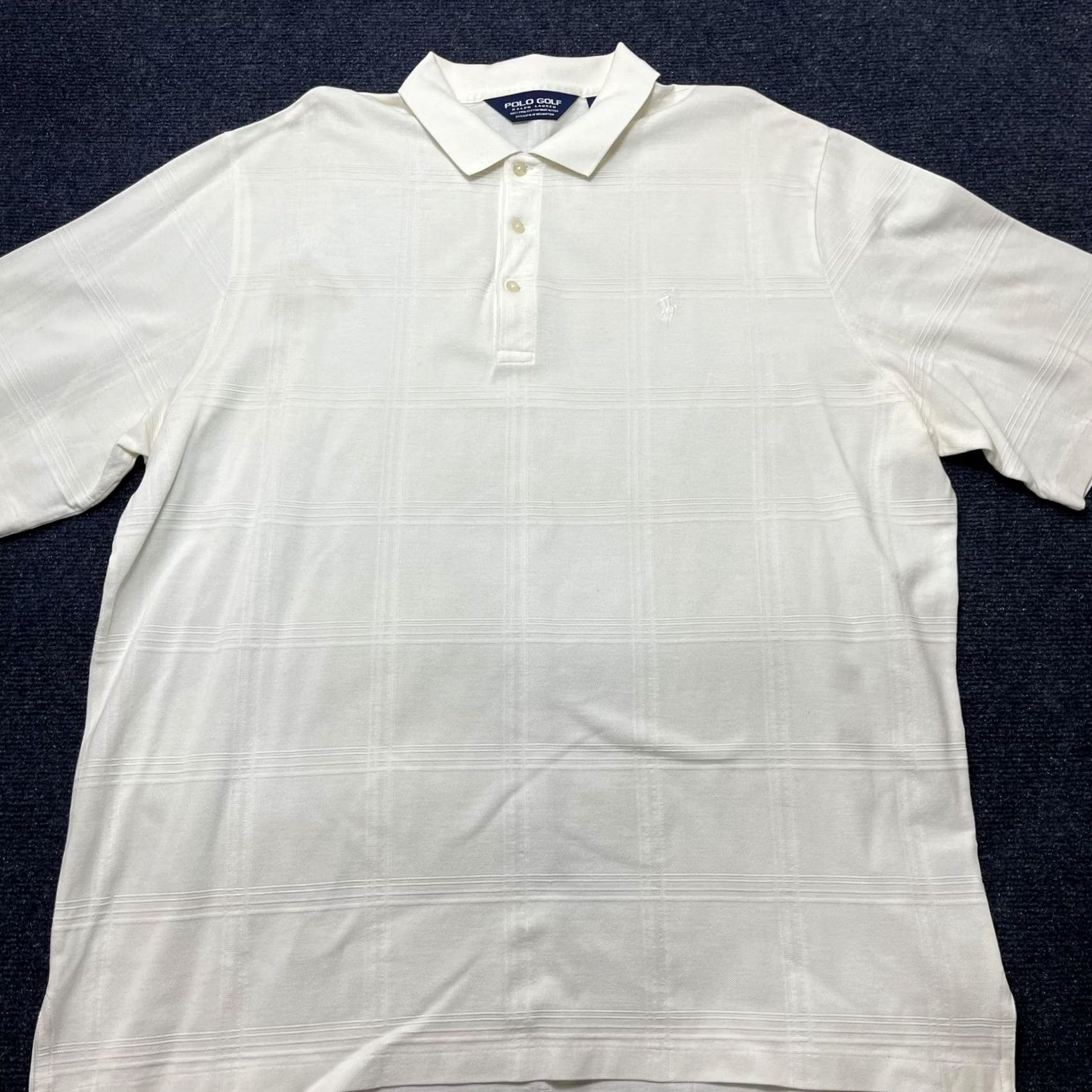 Polo Ralph Lauren VINTAGE Polo Ralph Lauren Golf Shirt Men XL White Plaid Pima Cotton Short Sleeve Size US XL / EU 56 / 4 - 2 Thumbnail