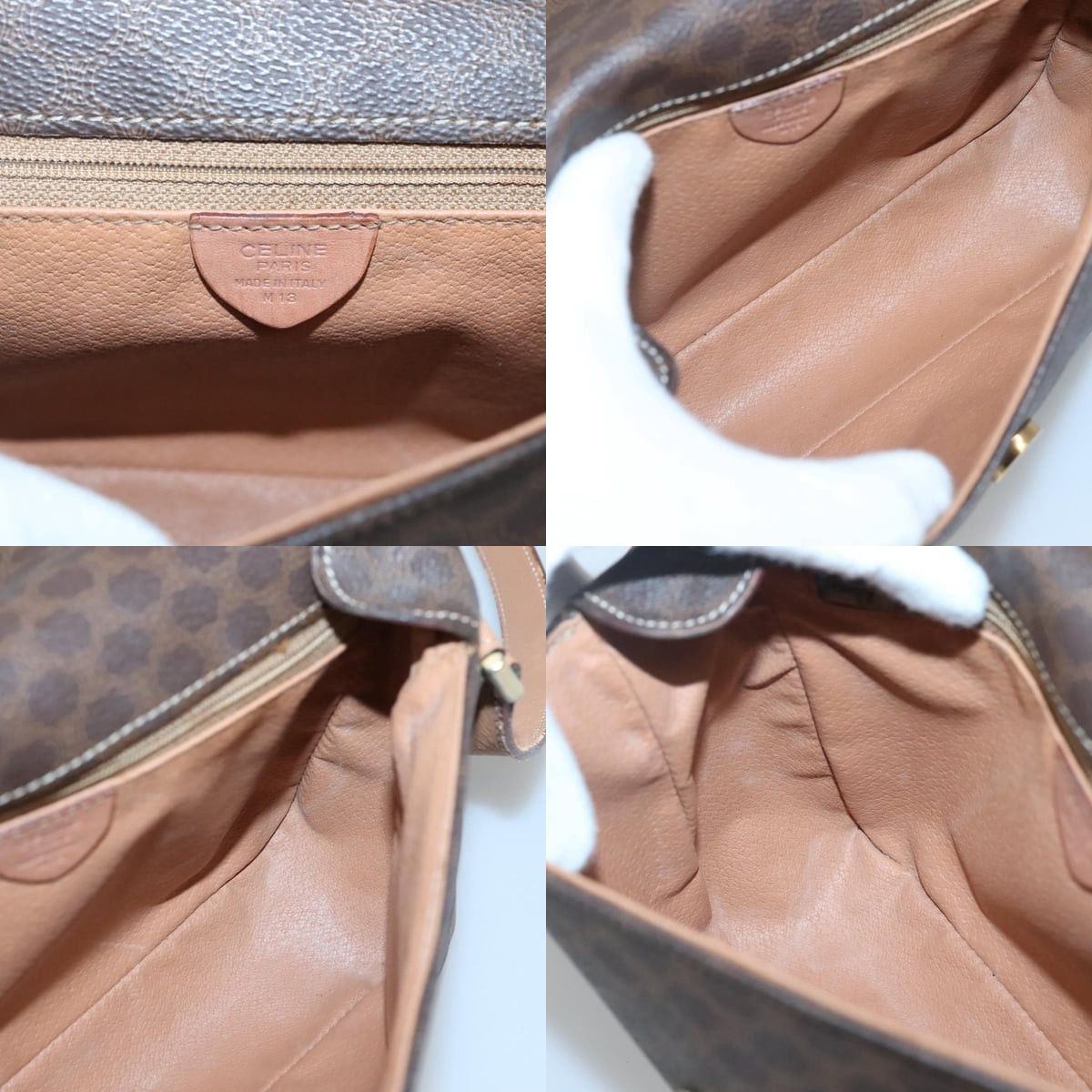 Celine CELINE Macadam Canvas Shoulder Bag Pvc Leather Brown Gold Size ONE SIZE - 11 Thumbnail