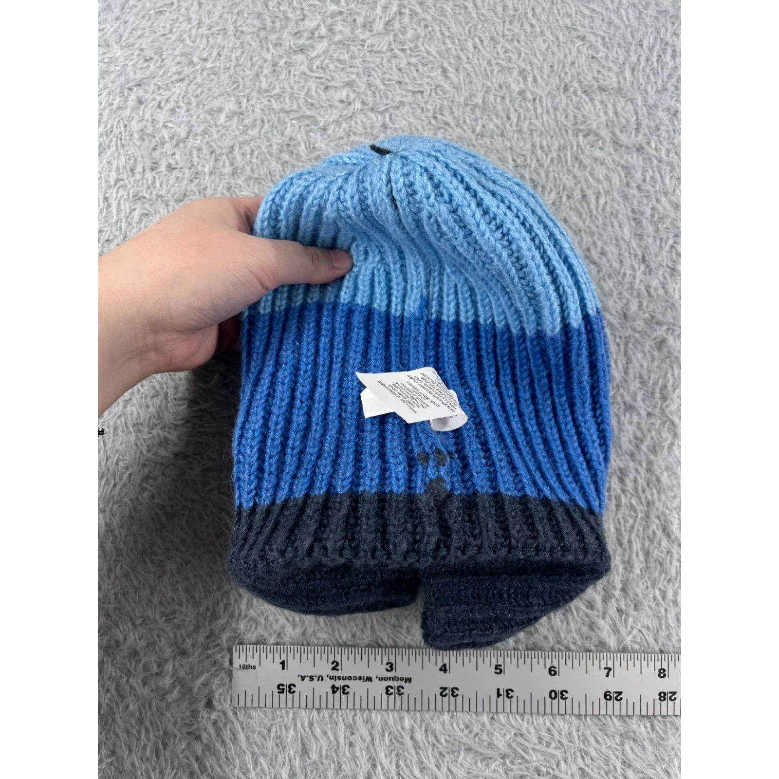 Vintage Target Beanie Adult One Size Blue Stripe Knit Acrylic Polyester Blend Knit Beanie Target Unisex Adults Mens Womens Size ONE SIZE - 5 Thumbnail