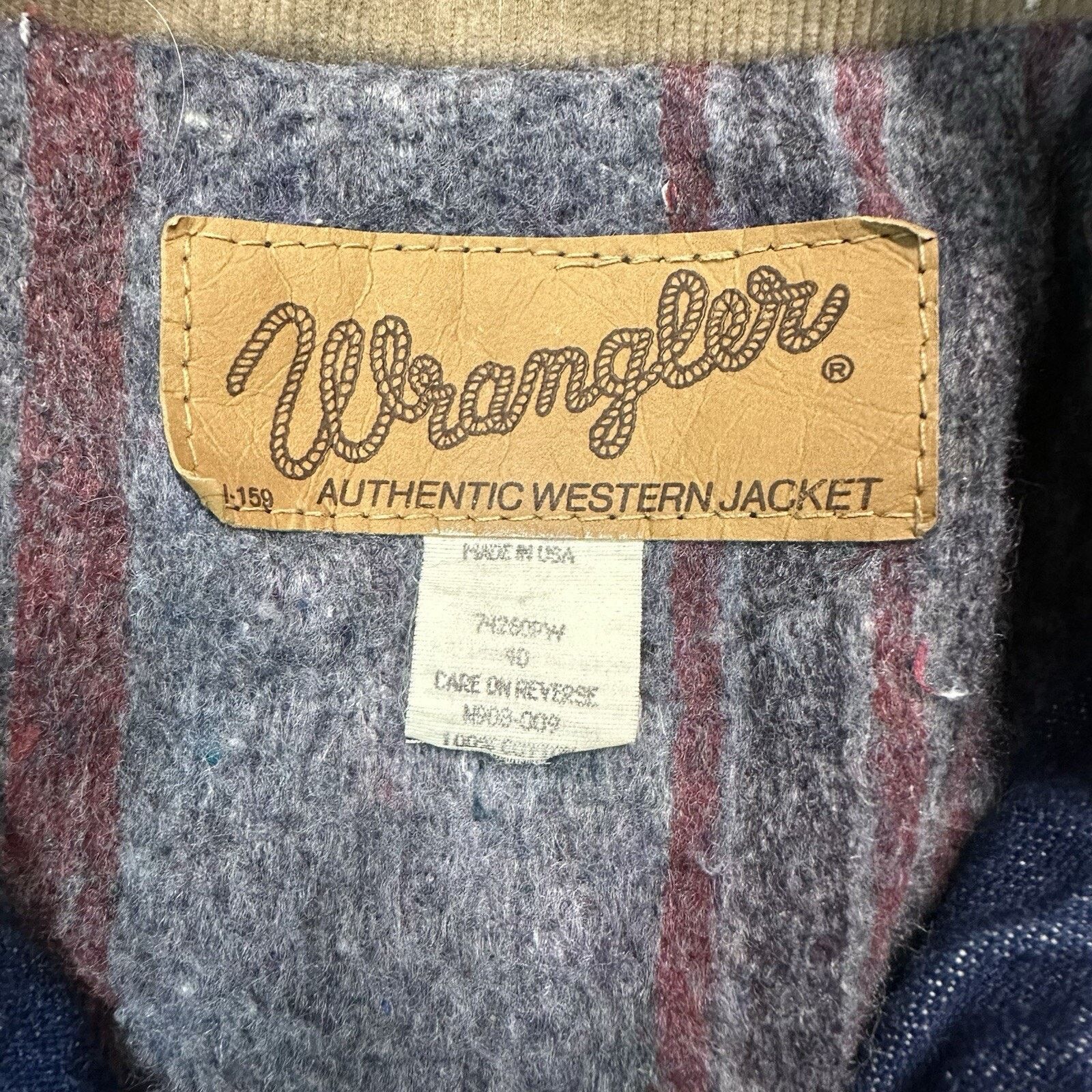 Vintage × Wrangler Vintage Wrangler Dark Wash Blanket Lined Denim Jacket Size US M / EU 48-50 / 2 - 5 Thumbnail