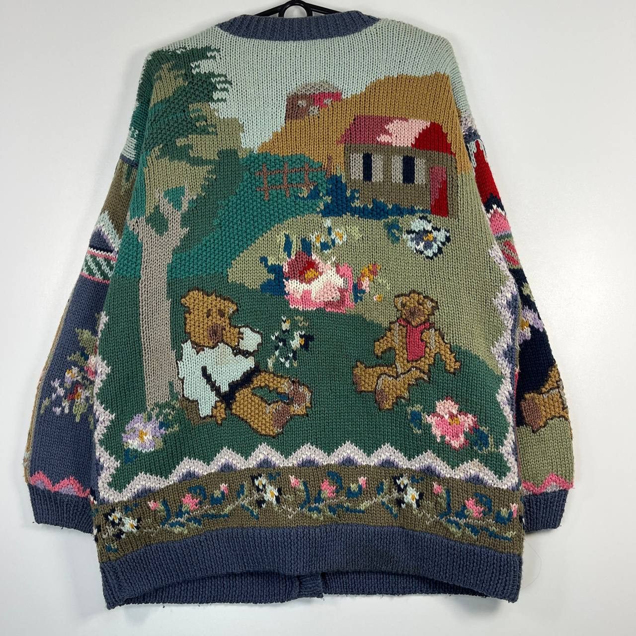 Other Together Patchwork Knitted Cardigan Womens Vintage Sz 14 /16 Size L / US 10 / IT 46 - 7 Thumbnail