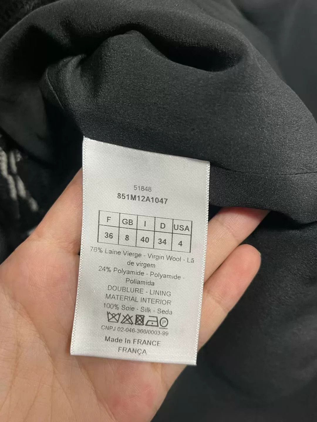 Dior Dior Black White Check Twill Lapel Wool Coat Size US 7 / EU 40 - 5 Thumbnail