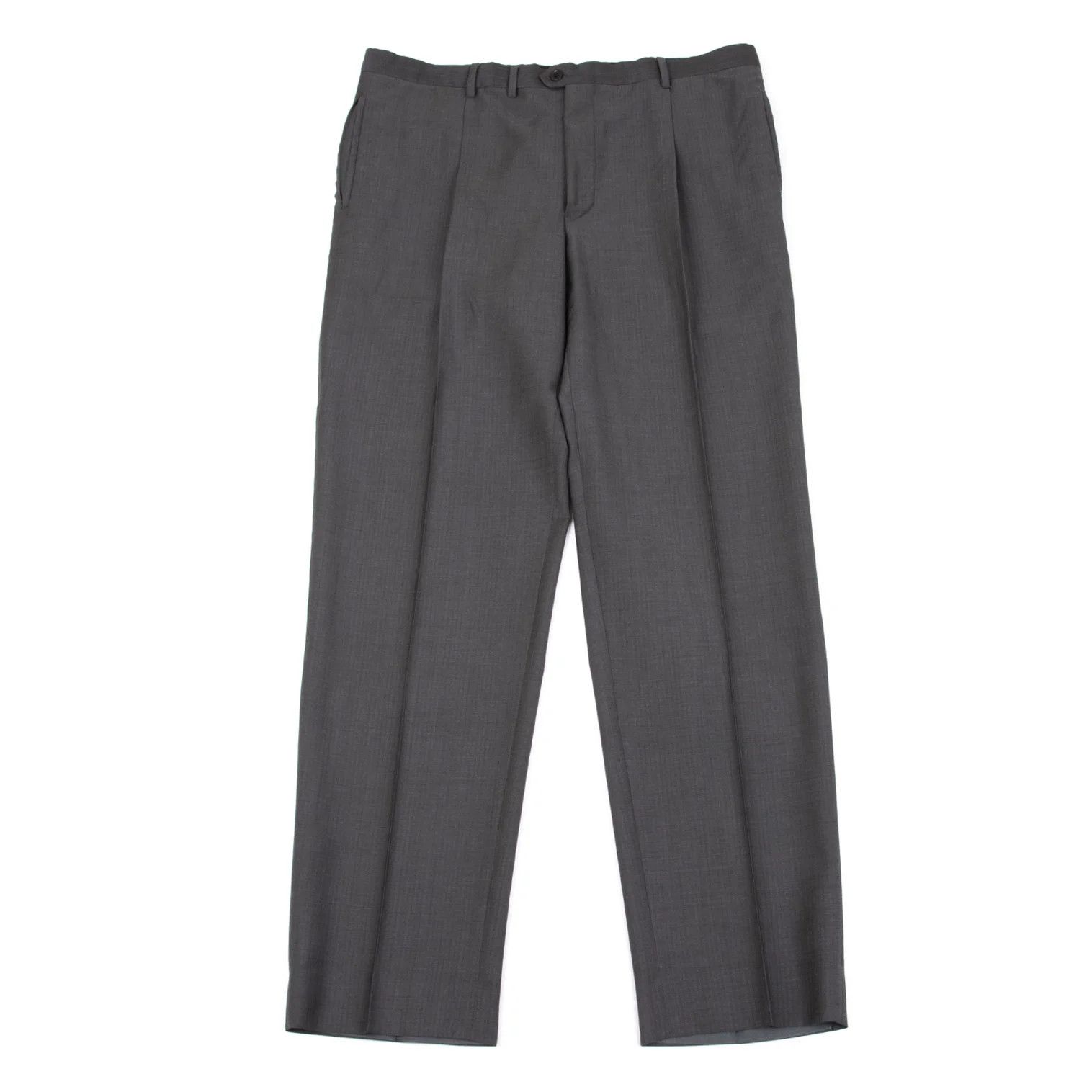 Armani Collezioni Wool Shadow Stripe Pants in Gray, Size 54 Size US 26 / EU 42 - 1 Thumbnail