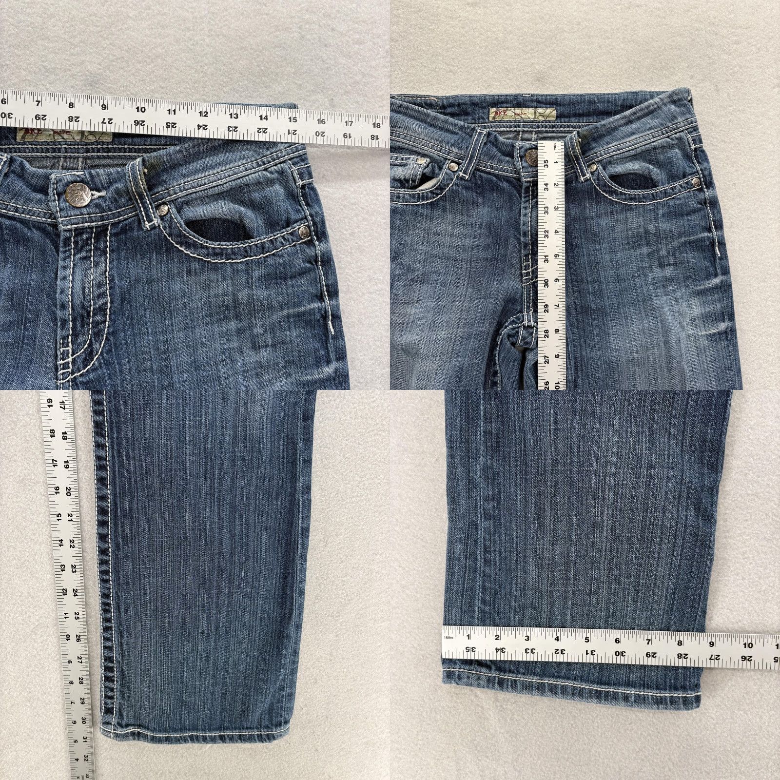 BKE VINTAGE Buckle BKE Kate Bootcut Jeans Womens 28x31.5 Blue Low Rise Stretch Grunge Y2K Size 28" / US 6 / IT 42 - 8 Thumbnail