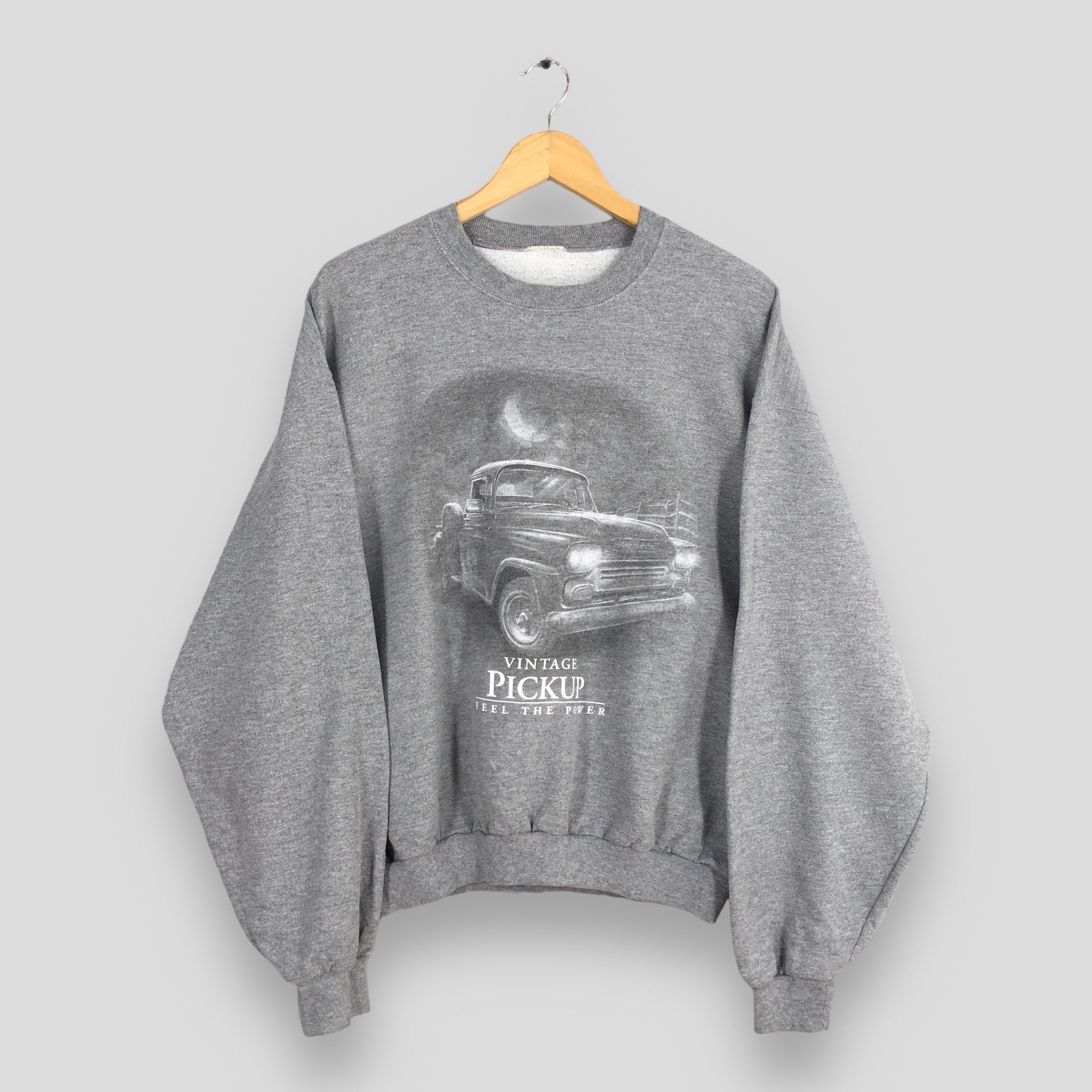 Art Comes First Vintage 90s Classic Cool Pickups Cars Gray Sweatshirt Large Size US L / EU 52-54 / 3 - 1 Thumbnail